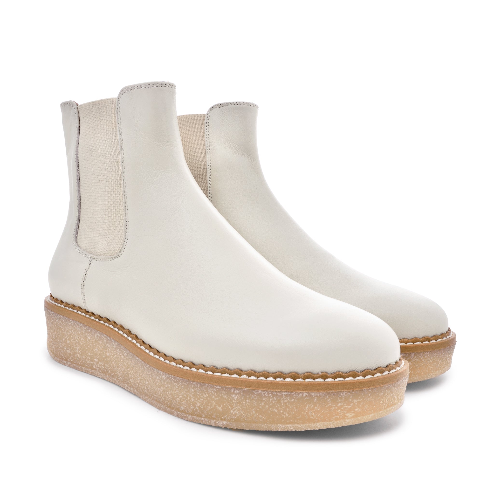 Machi Off White Leather Chelsea Boots 2005_OFF_WHITE - 4