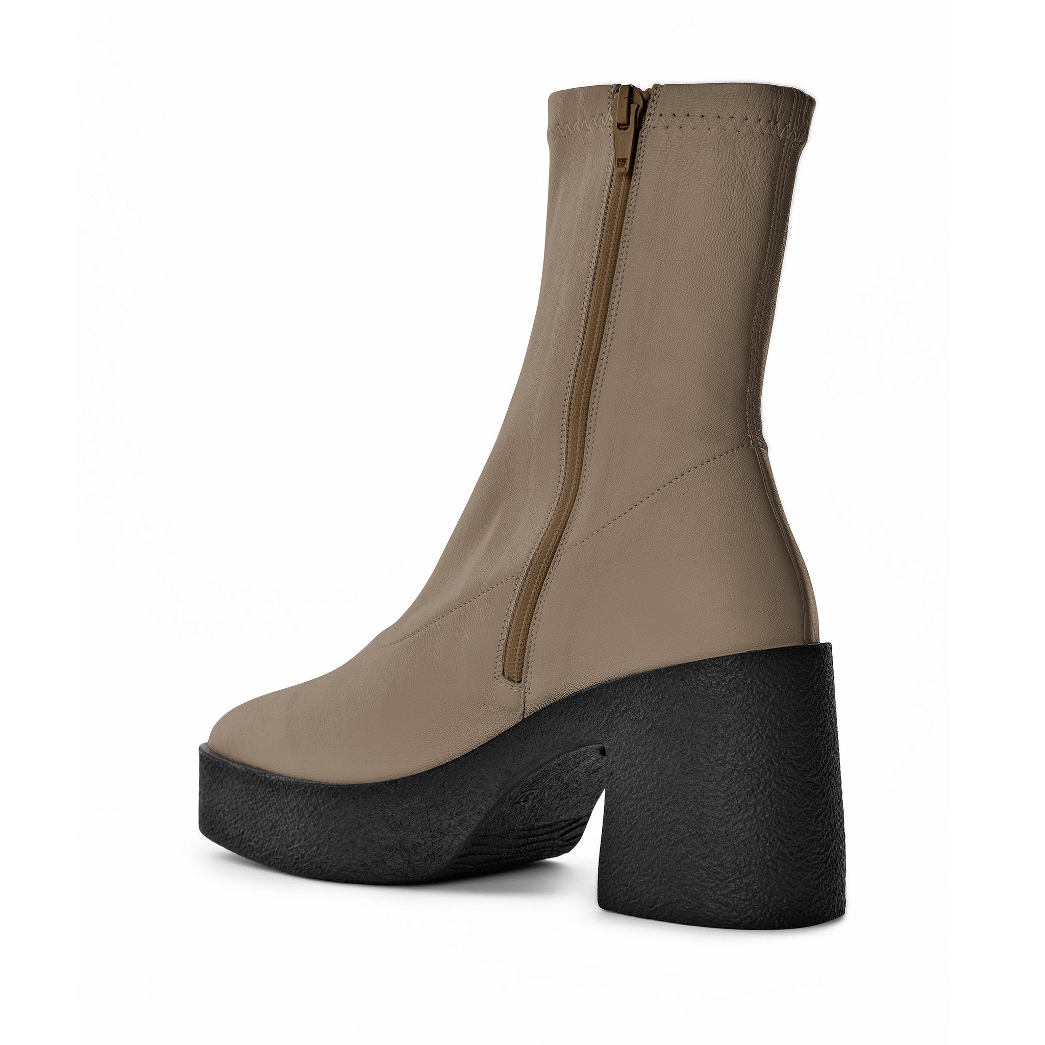 Umi Black Stretch Leather Chunky Ankle Boots 20077-02-5-4