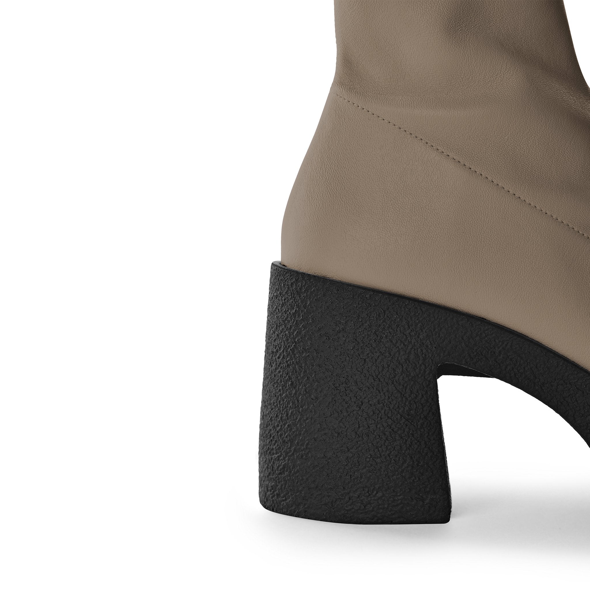 Umi Black Stretch Leather Chunky Ankle Boots 20077-02-5-6