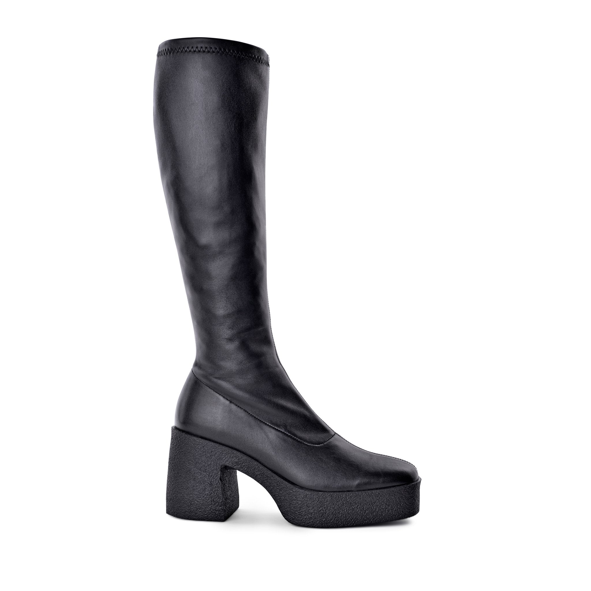 Izumi Black Stretch Leather Chunky Boots 20077-01-2 - 8