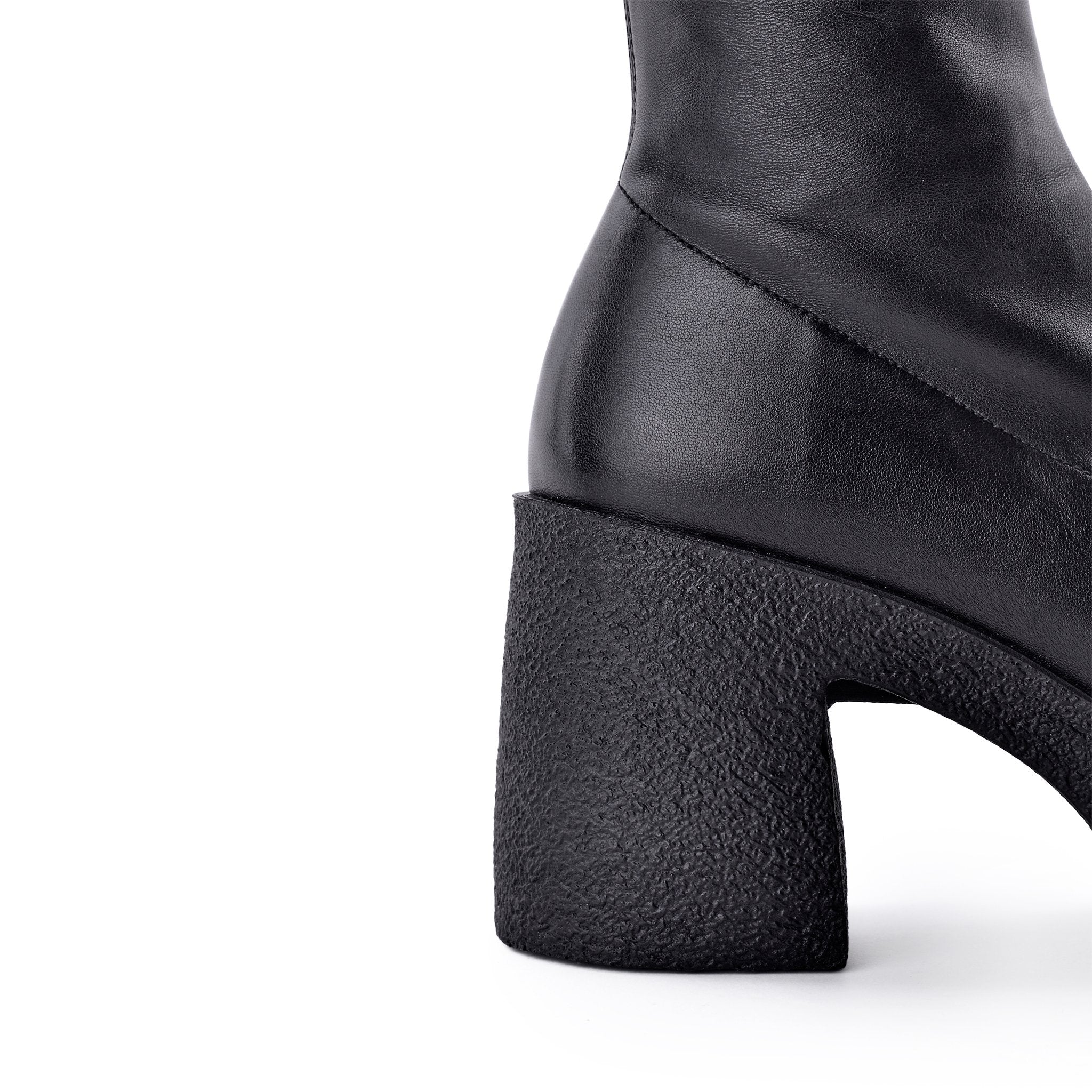 Izumi Black Stretch Leather Chunky Boots 20077-01-2 - 6