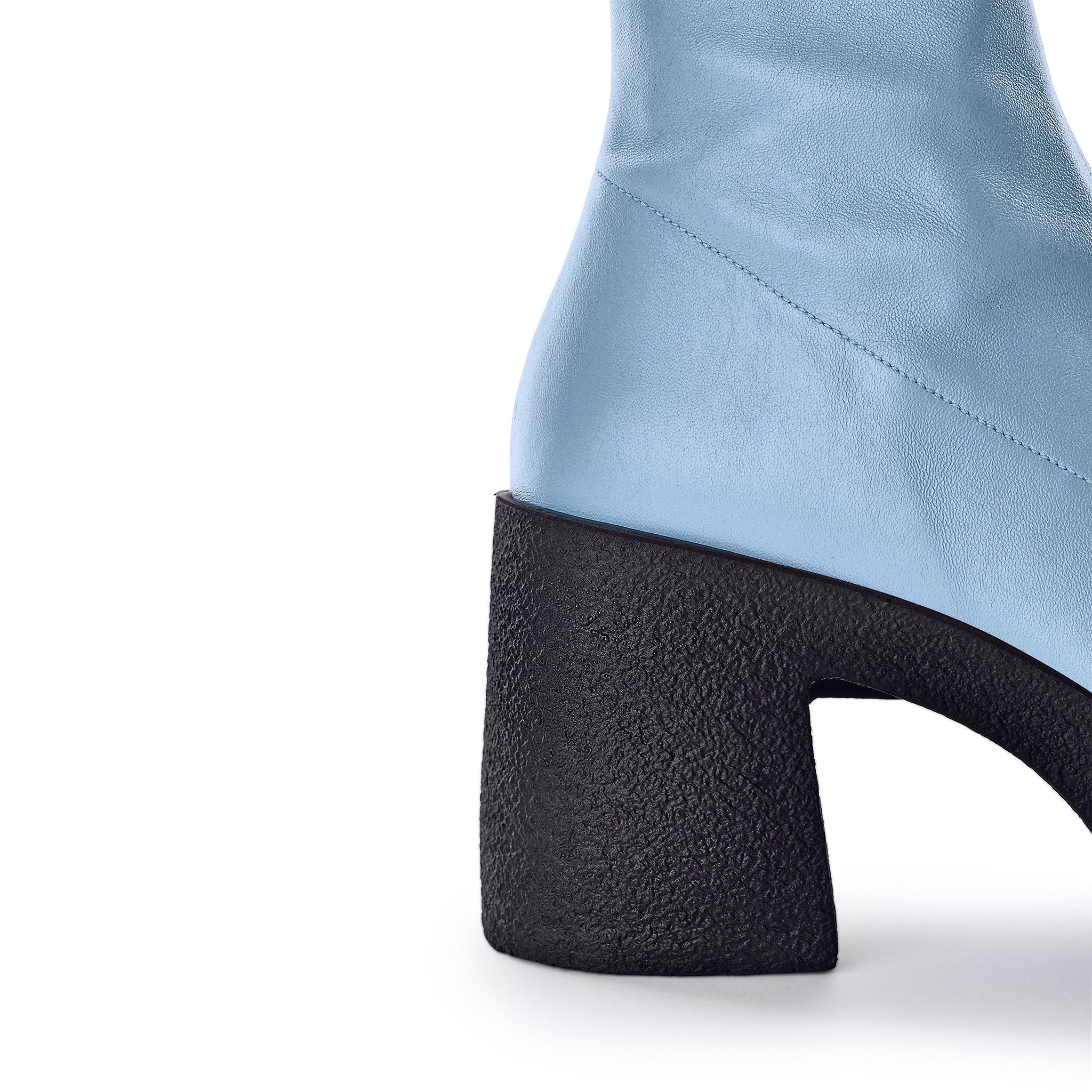 Umi Pastel Blue Stretch Leather Chunky Ankle Boots 20077-02-07 - 8