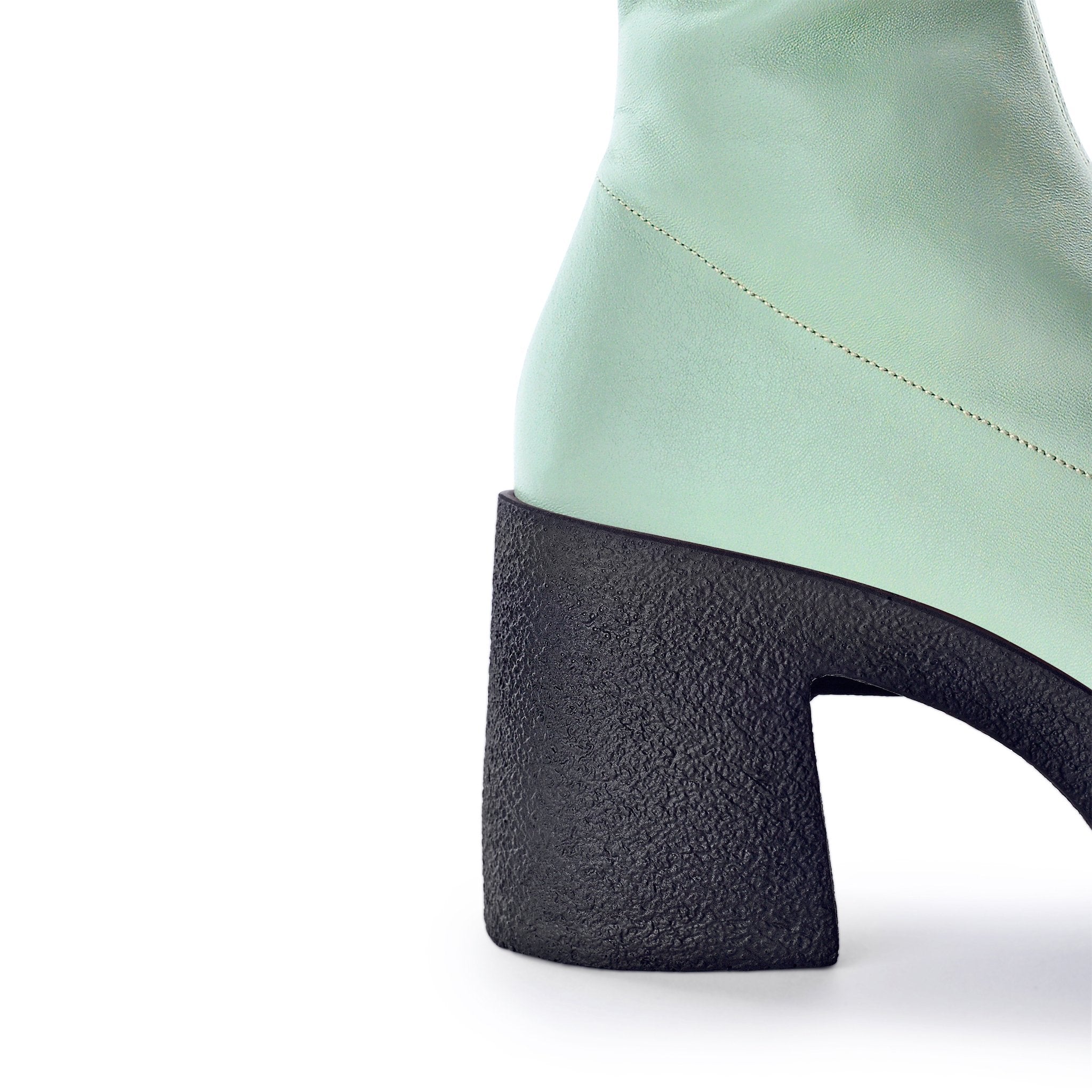 Izumi Pastel Green Stretch Leather Chunky Boots 20077-01-08 - 5