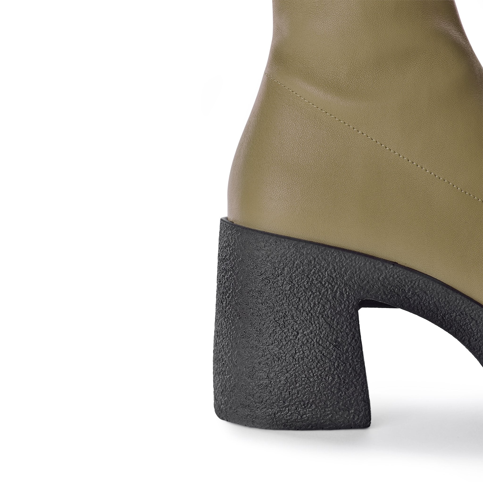 Izumi Khaki Stretch Leather Chunky Boots 20077-01-07 - 6