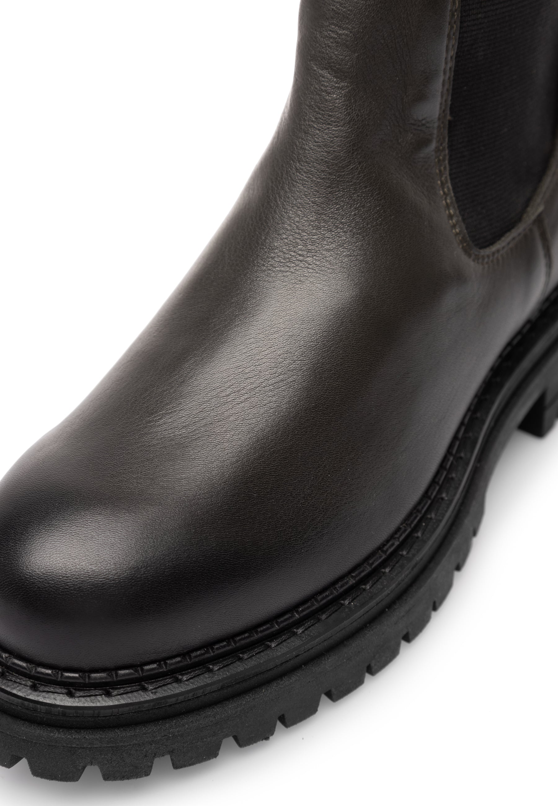 CASHOTT CASHANNAH Chelsea Boot High Cut Leather Chelsea Olive