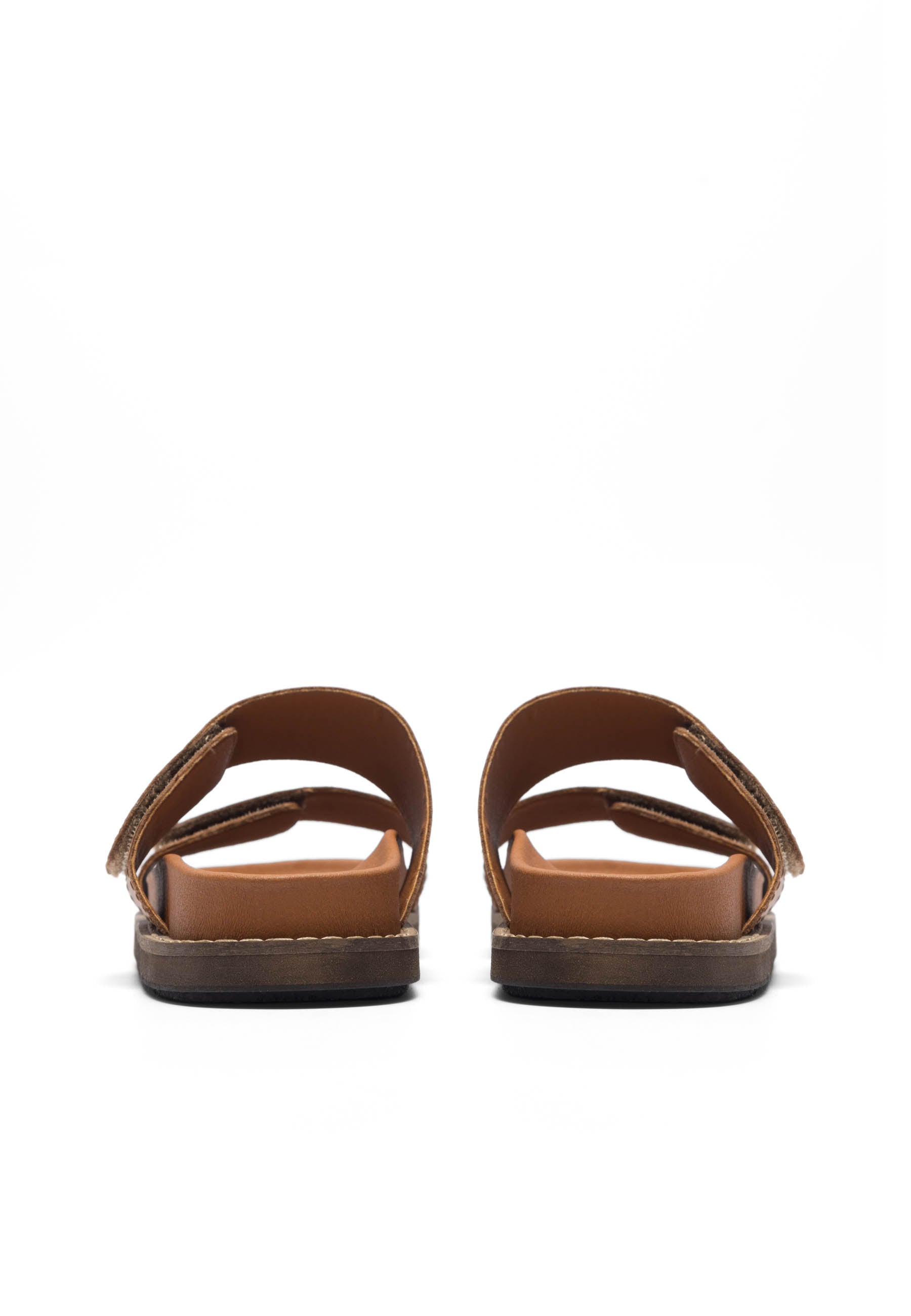 CASHOTT CASKIMMI Velcro Slide Leather Strap Cognac