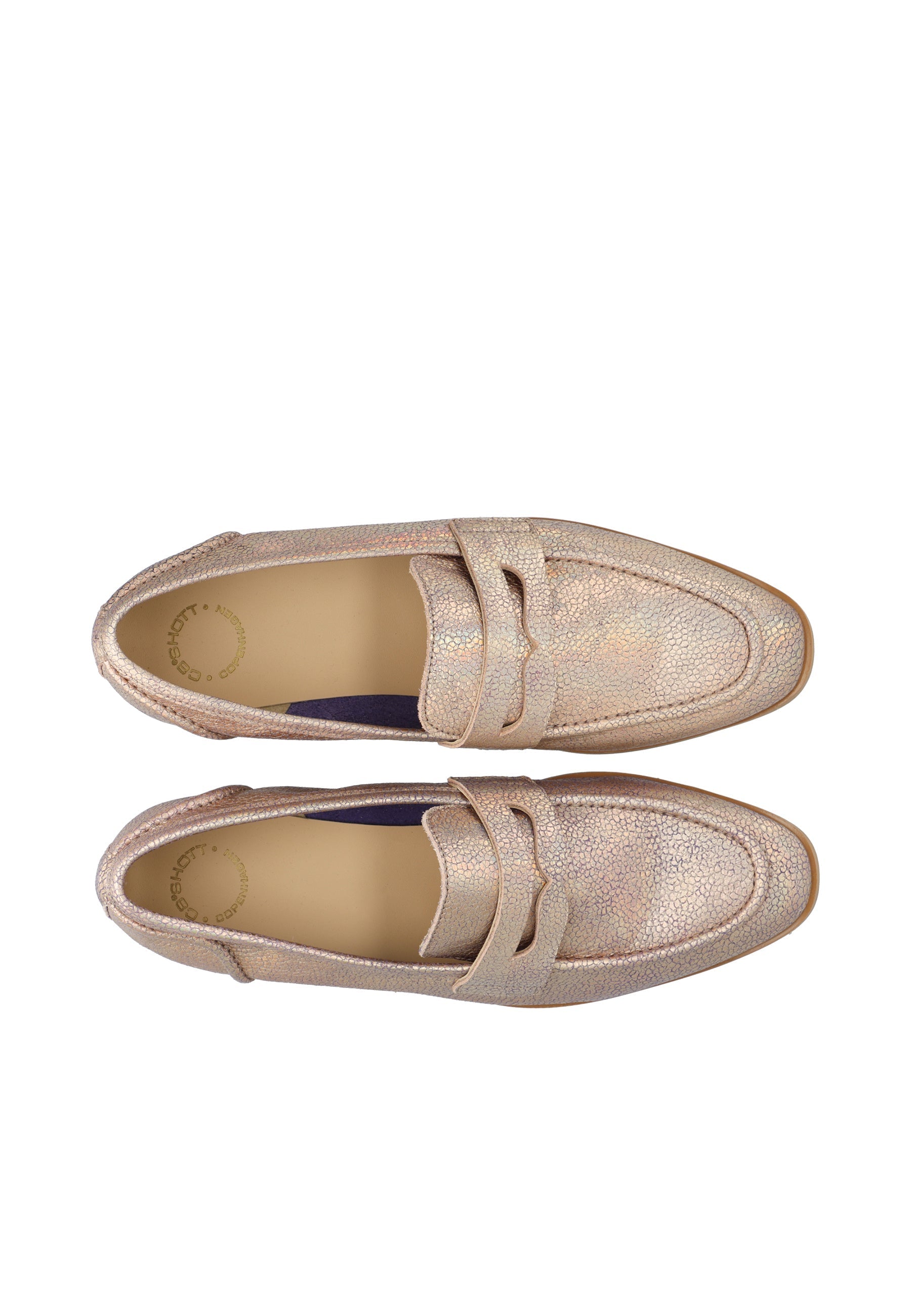 CASHOTT CASMIMMI Penny Loafer Metallic Suede Vegetable Tanned Penny Loafer Multi Colour