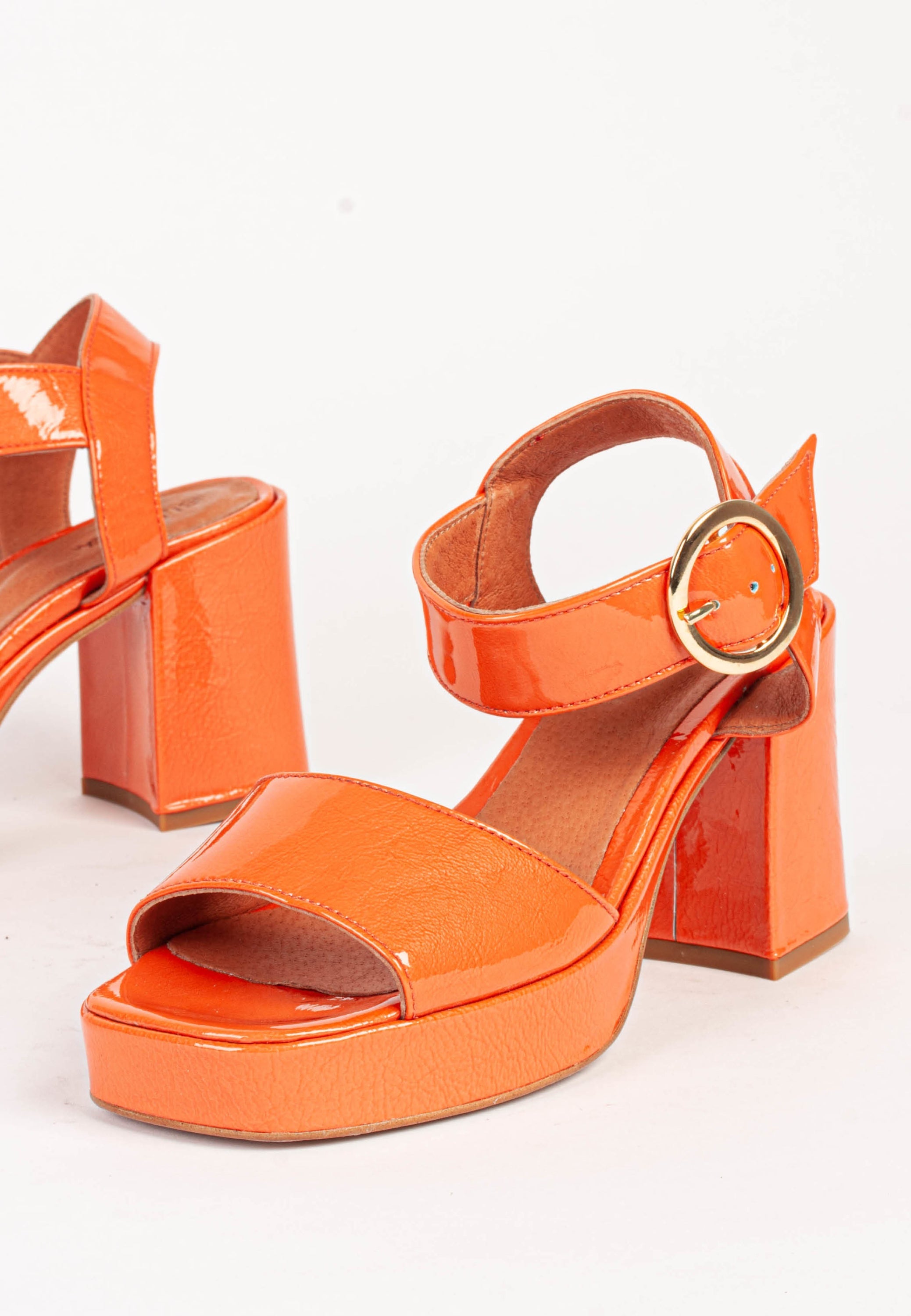 Cille Orange Platform Sandals CILLE-ORANGE- 4
