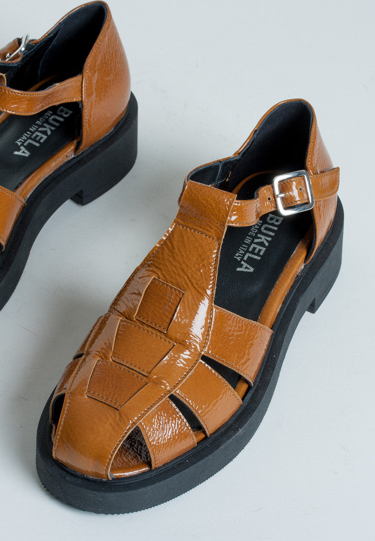 Clara Cognac Leather Sandals CLARA-COGNAC - 3