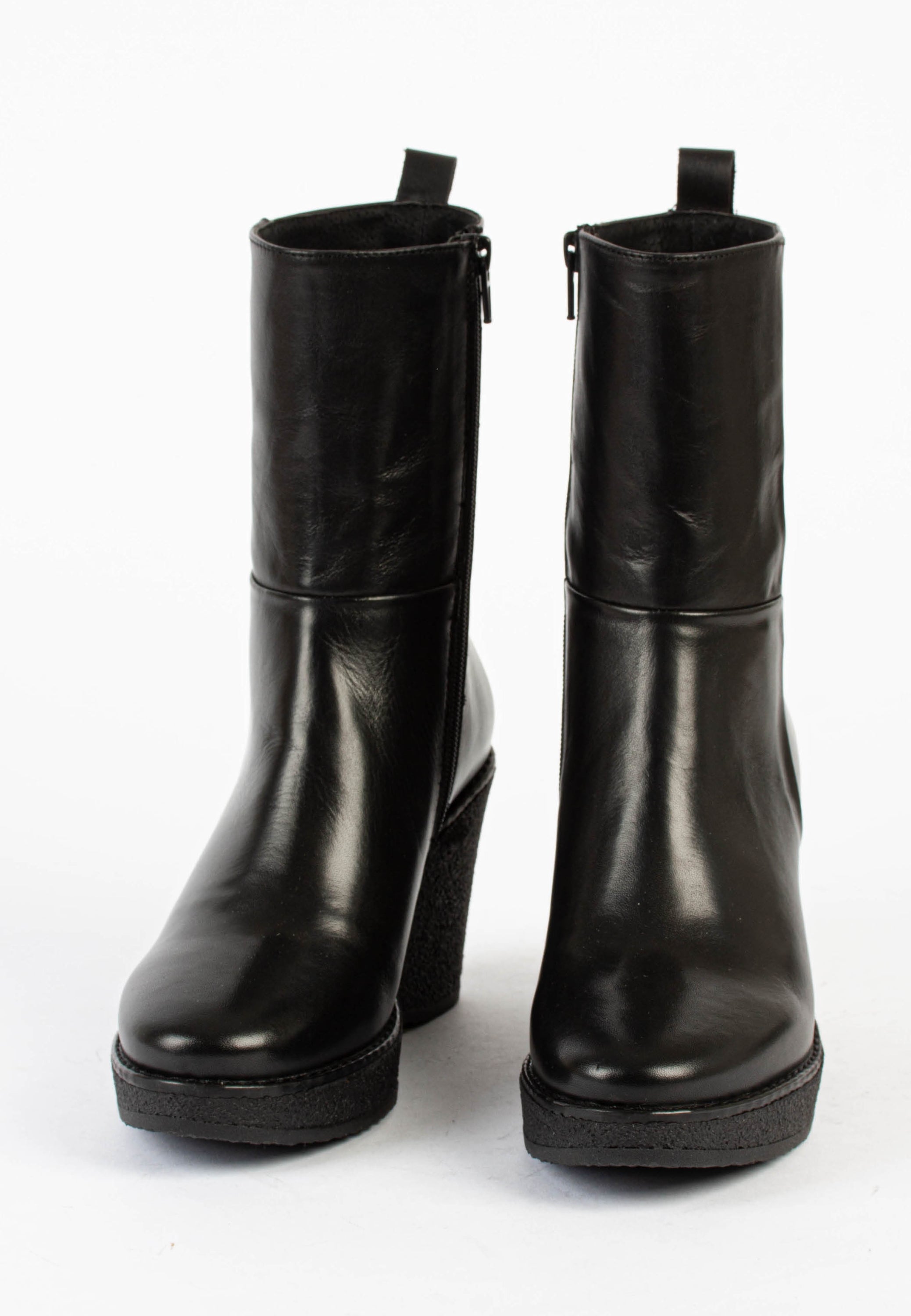 Como Black Platform Leather Boots COMO-BLK - 5