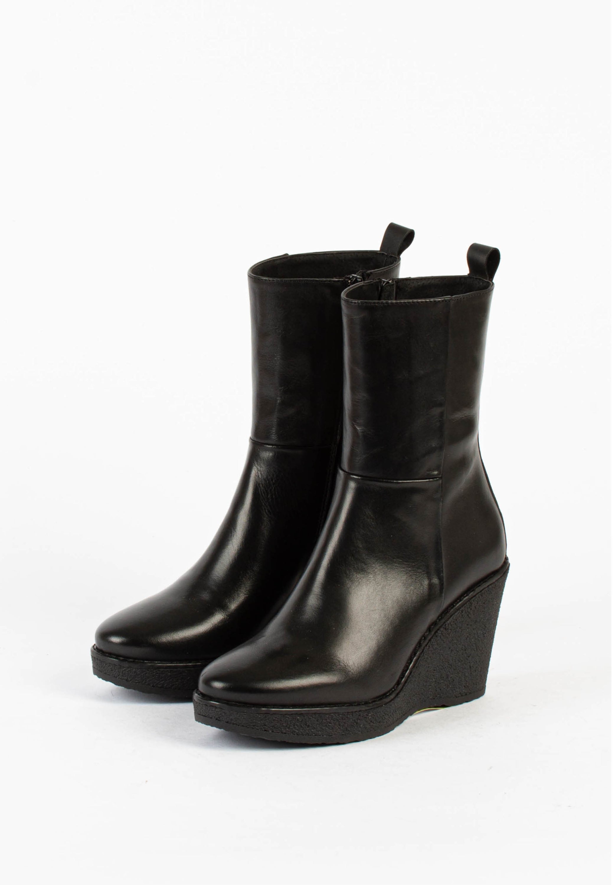 Como Black Platform Leather Boots COMO-BLK - 2