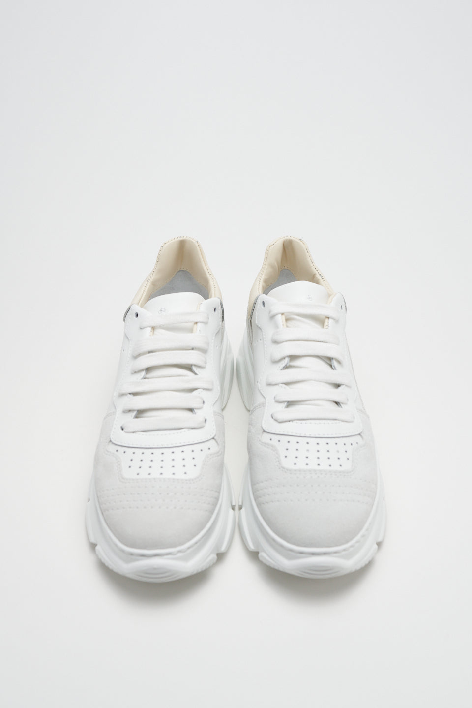 Material Mix White Butter Chunky Sneakers CPH64 - 5