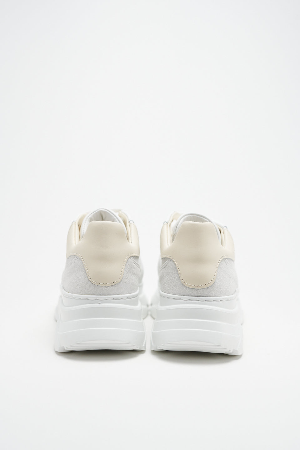 Material Mix White Butter Chunky Sneakers CPH64 - 4