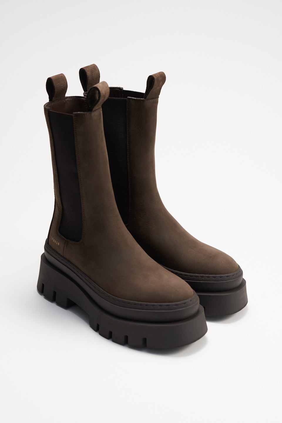 Nabuck Chocolate Chunky High Chelsea Boots CPH685_CHOCOLATE - 3