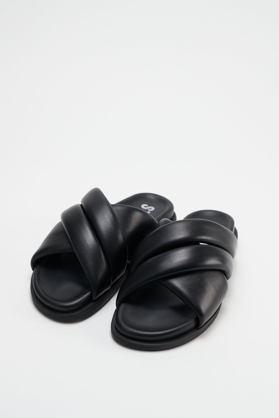Nappa Black Chunky Slides Sandals CPH726 - 4