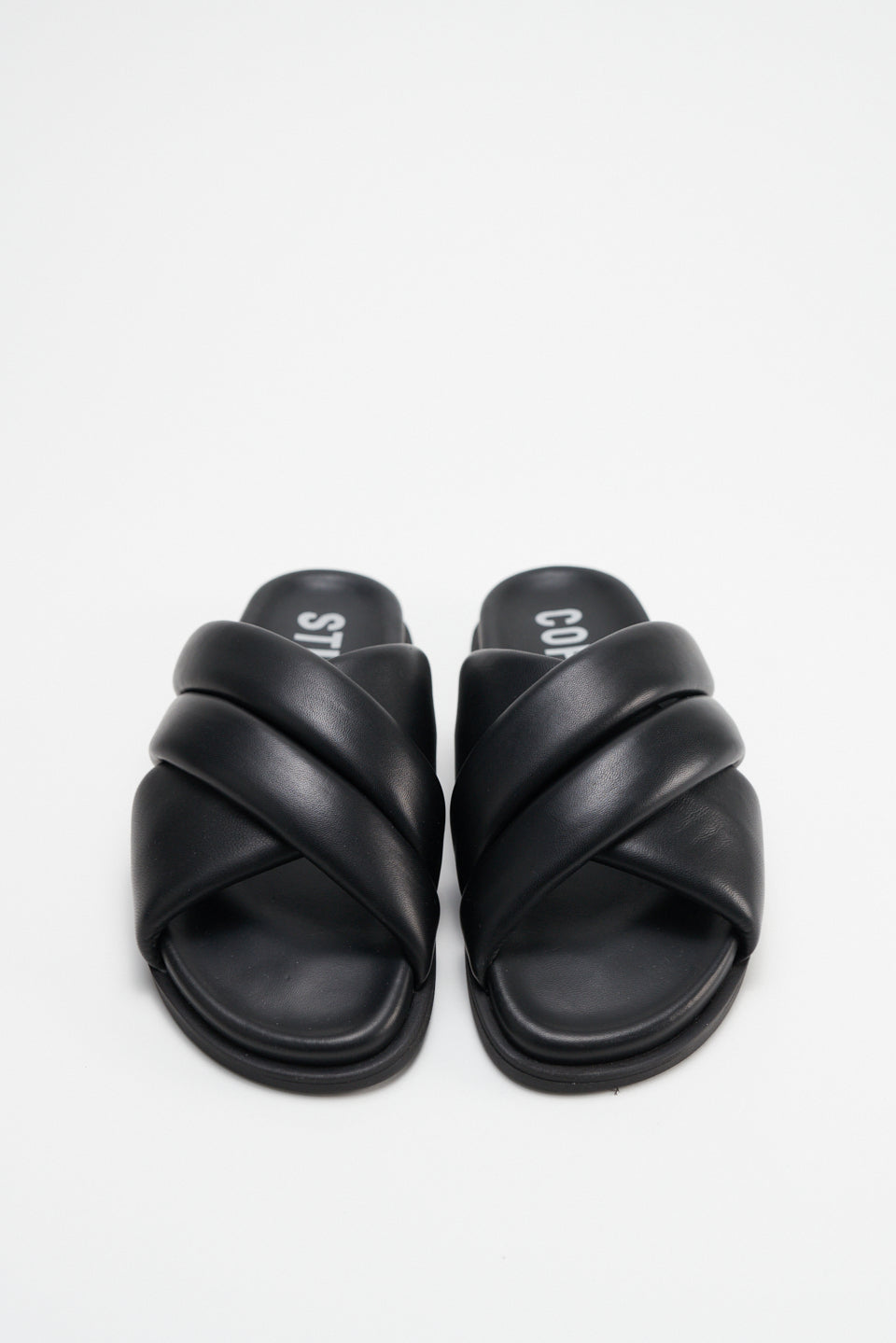 Nappa Black Chunky Slides Sandals CPH726 - 5