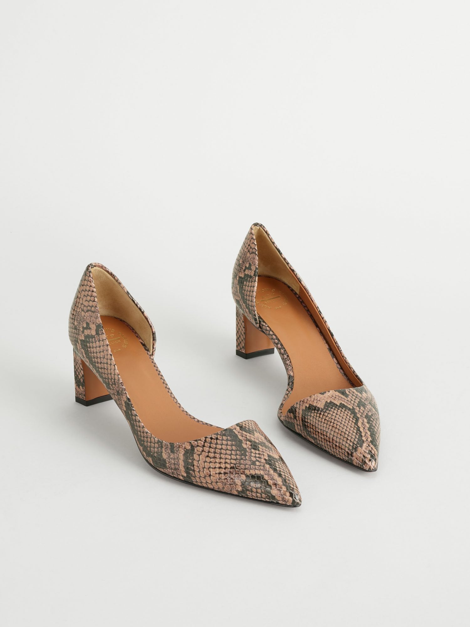 Carmiano Brown Printed Snake Shoes Heels 110832  - 2