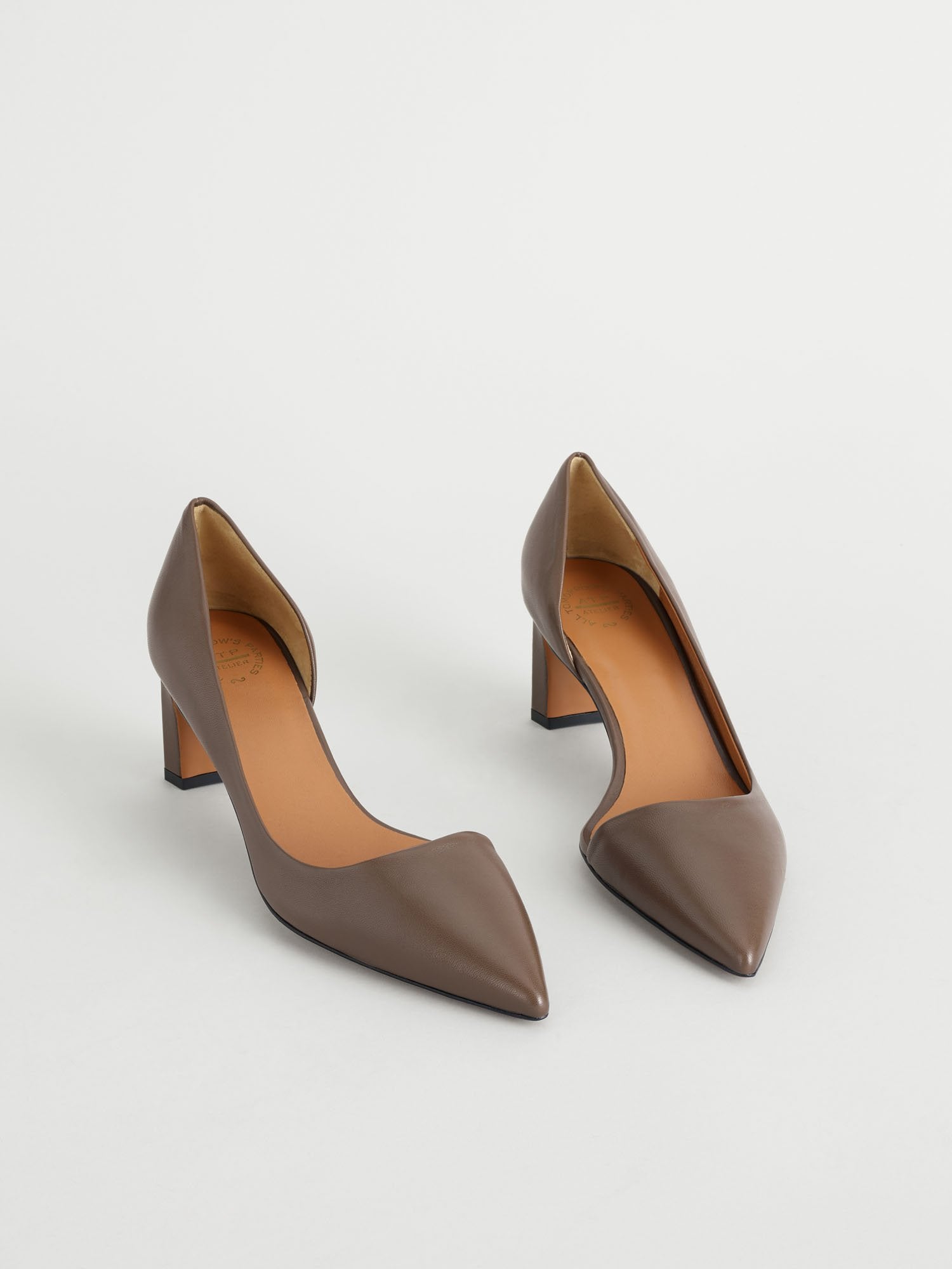 Carmiano Khaki Brown Nappa Shoes Heels 110831 - 2