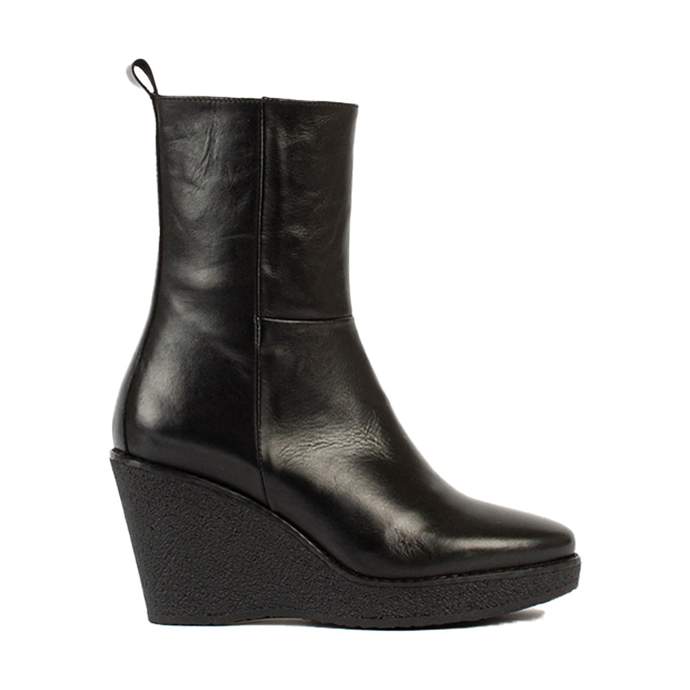 Como Black Platform Leather Boots COMO-BLK - 1