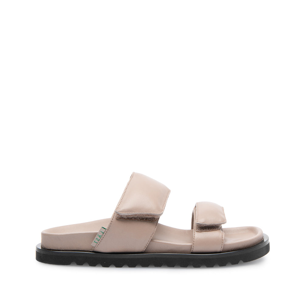 Corine Taupe Leather Puffy Sandals LAST1514 - 1