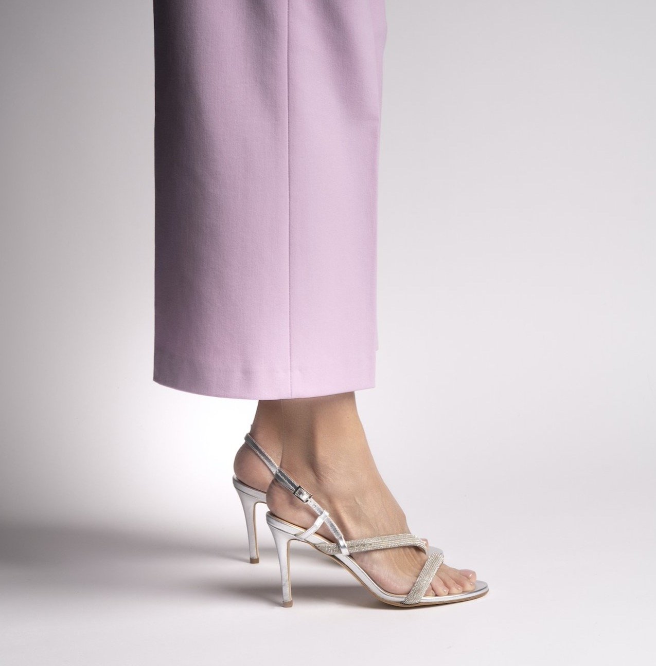 Jolanda Strass Silver High Sandals - 3