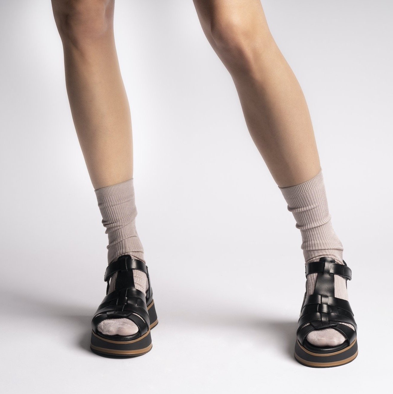 Stella Black Gladiator Chunky Sandlas  - 4
