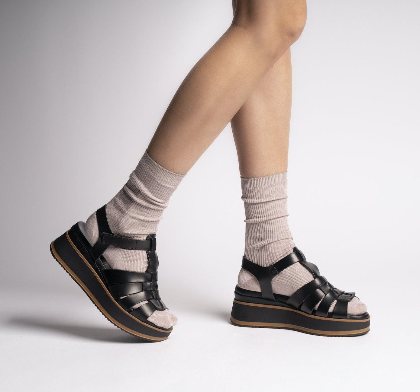 Stella Black Gladiator Chunky Sandlas  - 2