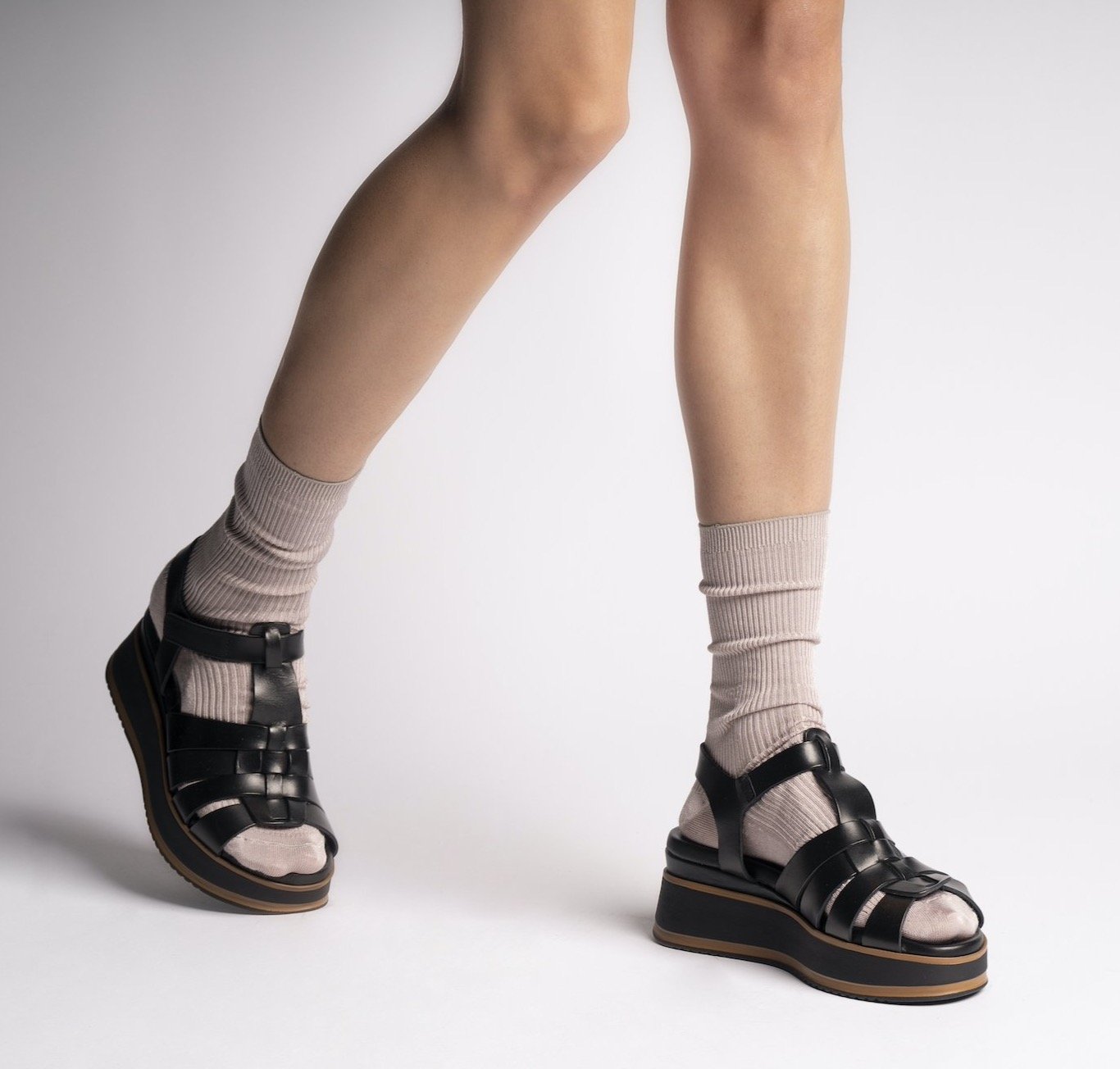 Stella Black Gladiator Chunky Sandlas  - 8
