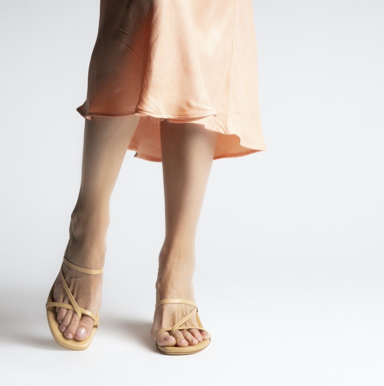 Nature Nude Leather Sandals - 5
