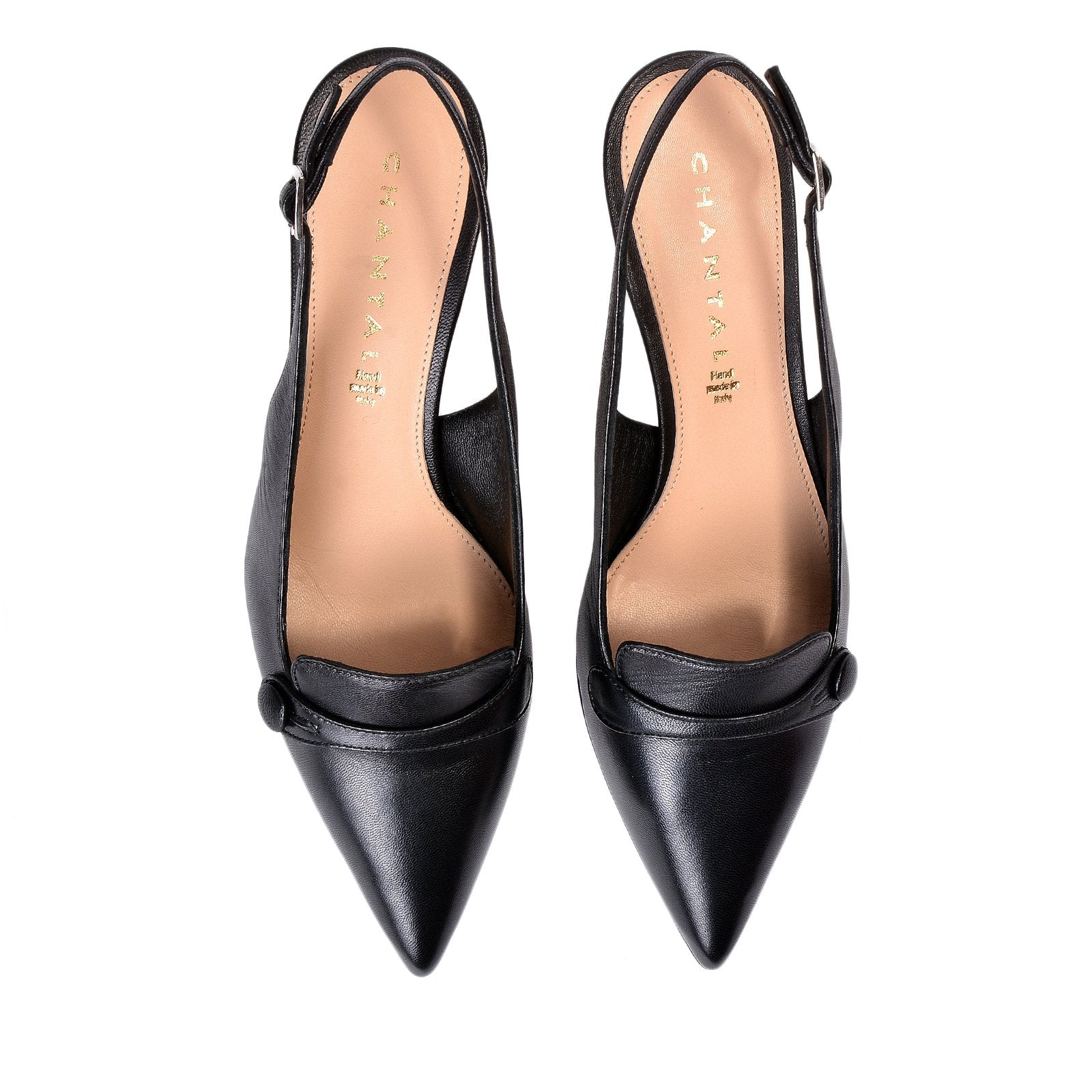 Capretto Sling Back Shoes In Black Heels 1002/Black - 4