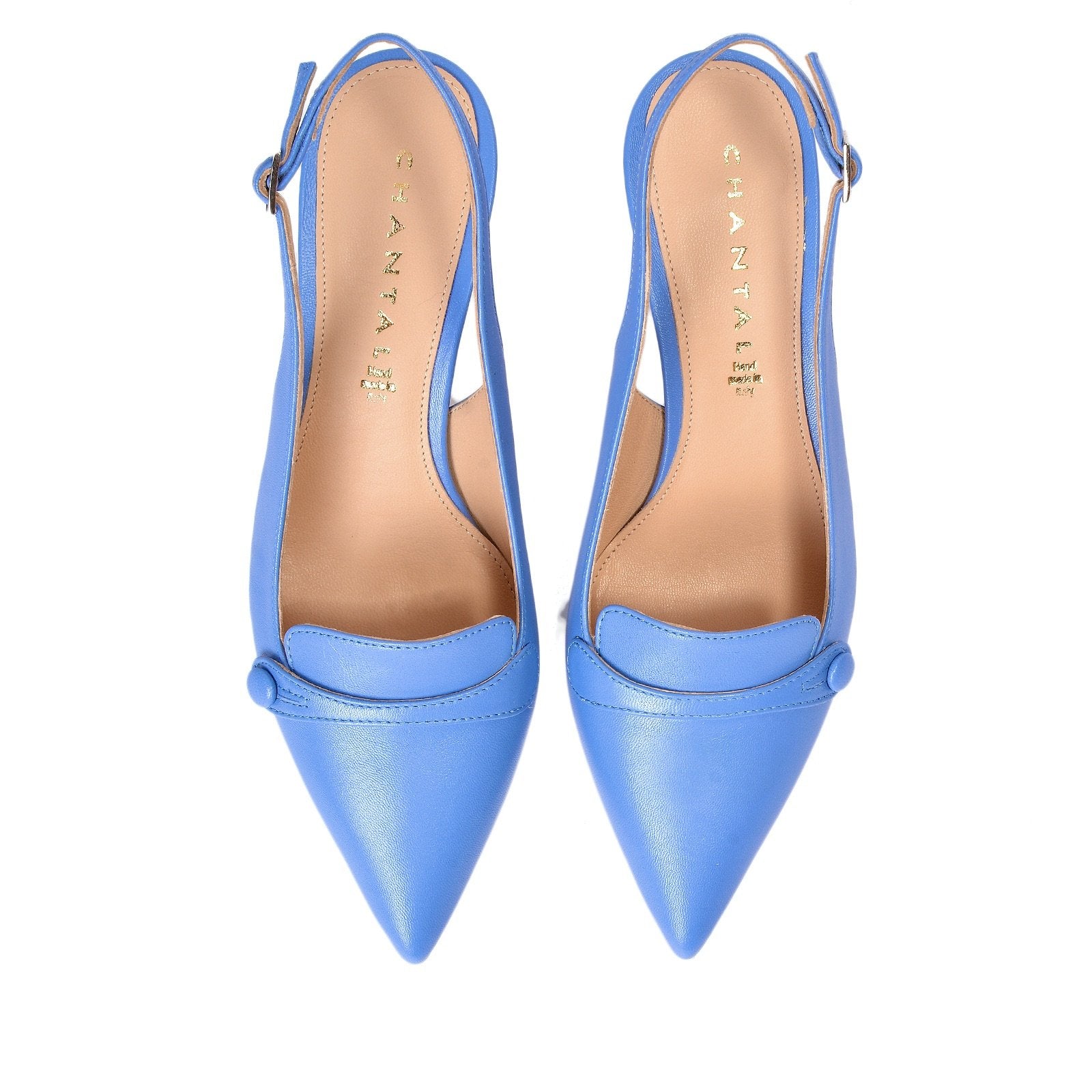Chiffon Sling Back Shoes In Light Blue Heels 1002/Blue - 9