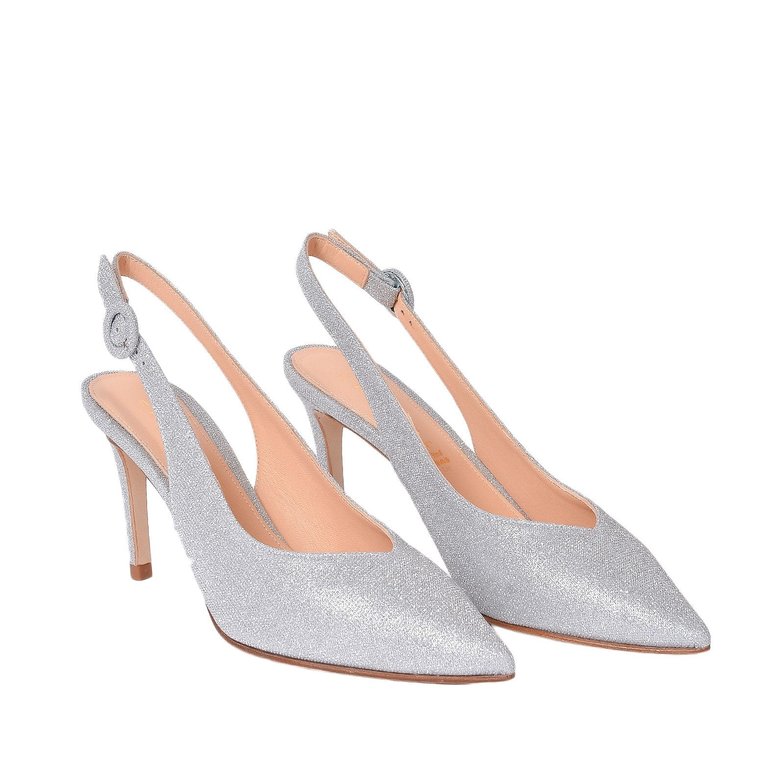 Jolanda Sling Back Pumps In Silver Glitter Heels 1038/Silver - 2