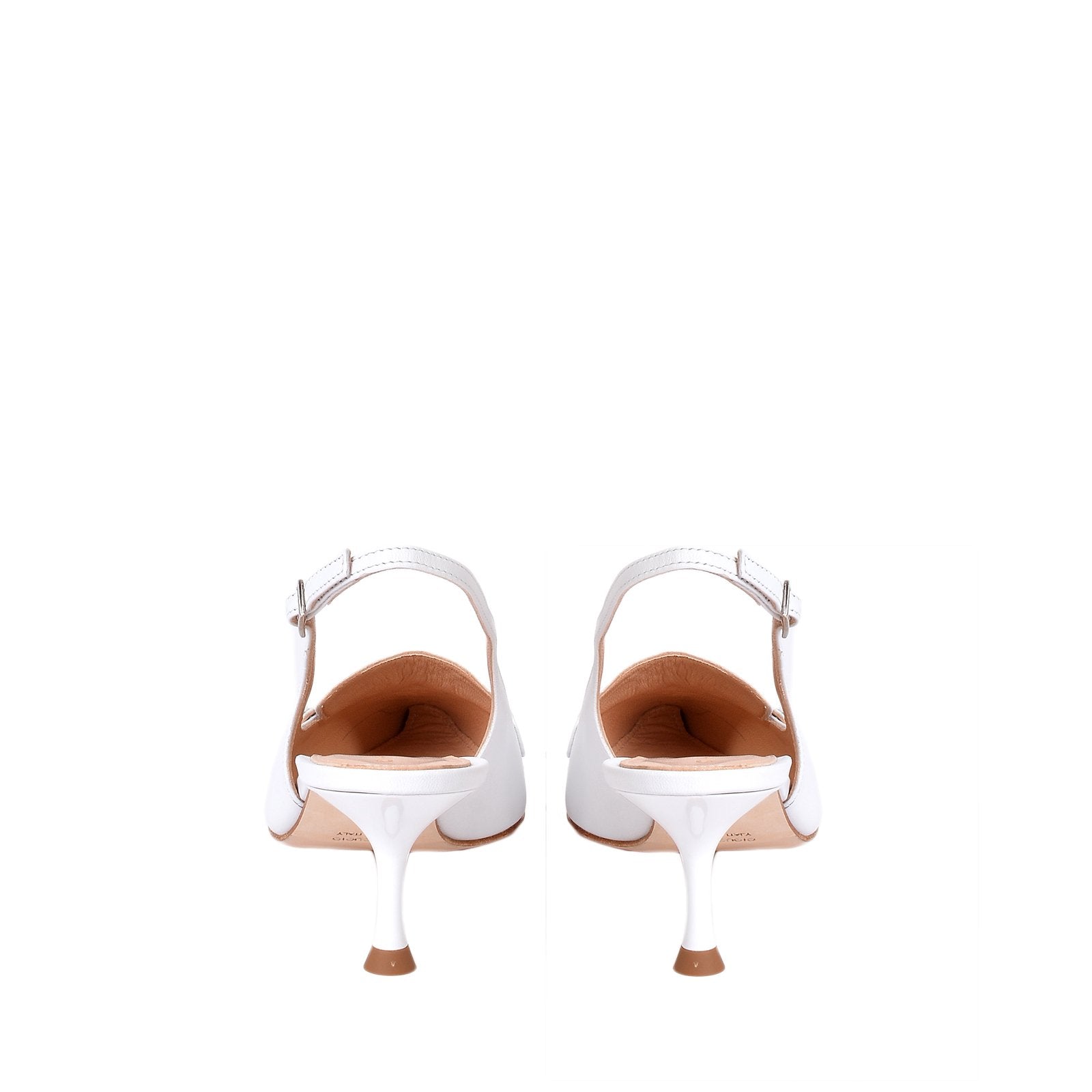 Capretto Sling Back Shoes In White Heels 1002/White - 7