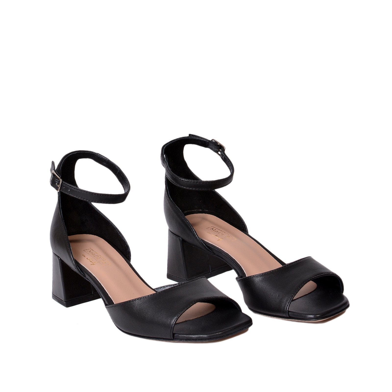 Sophia Black Nappa Leather Sandals 790-011-1 - 2