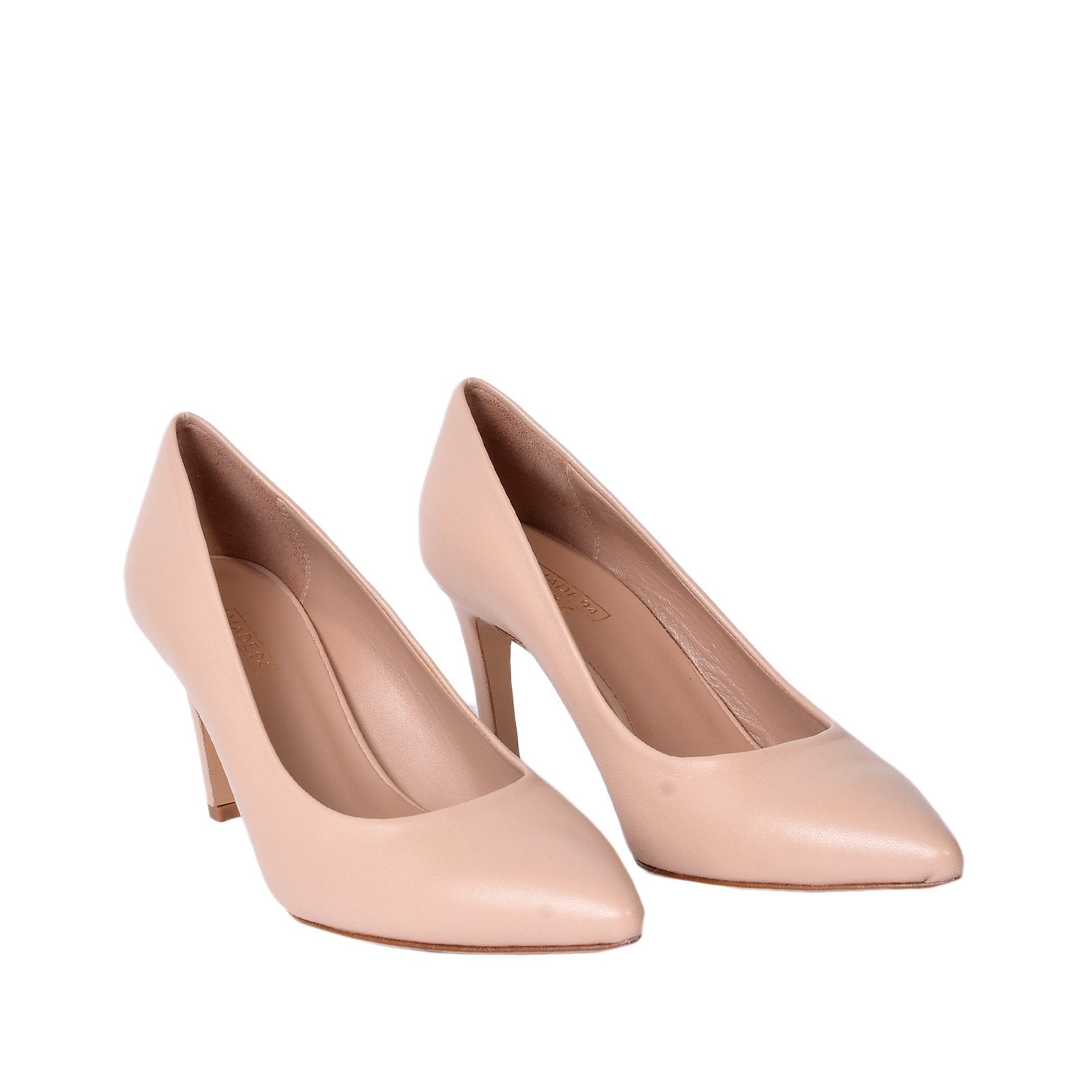 Rosa Nude Leather Pumps Heels 790-004-1 - 2