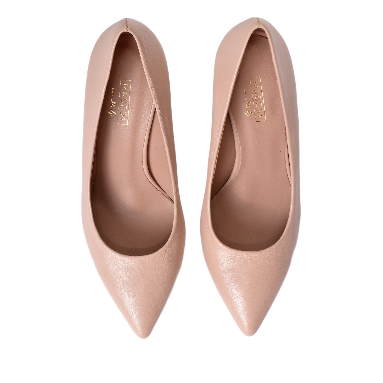Rosa Nude Leather Pumps Heels 790-004-1 - 3