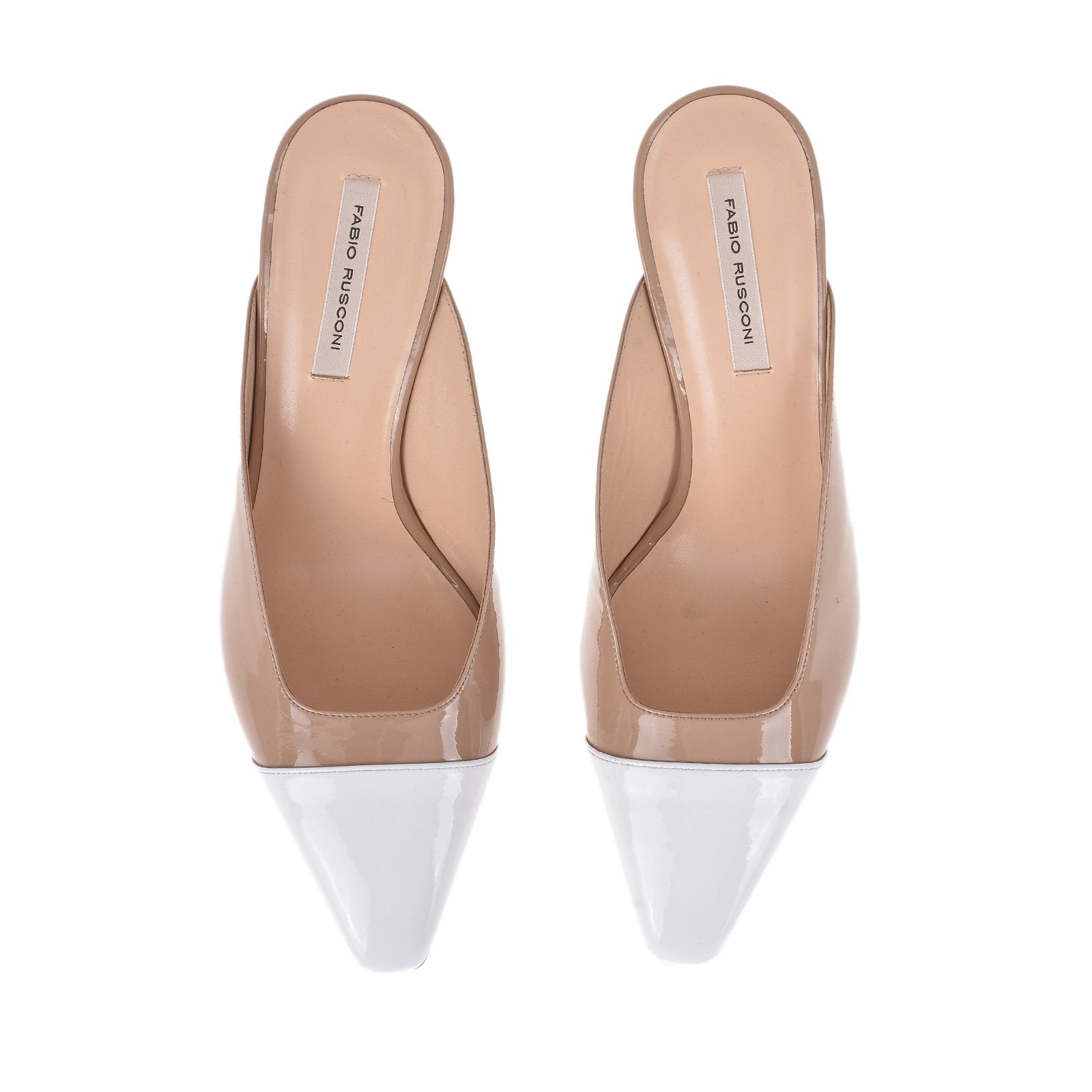 Ceppo Nude White Patent Mules Heels PATENT NUDE 2570 - 3