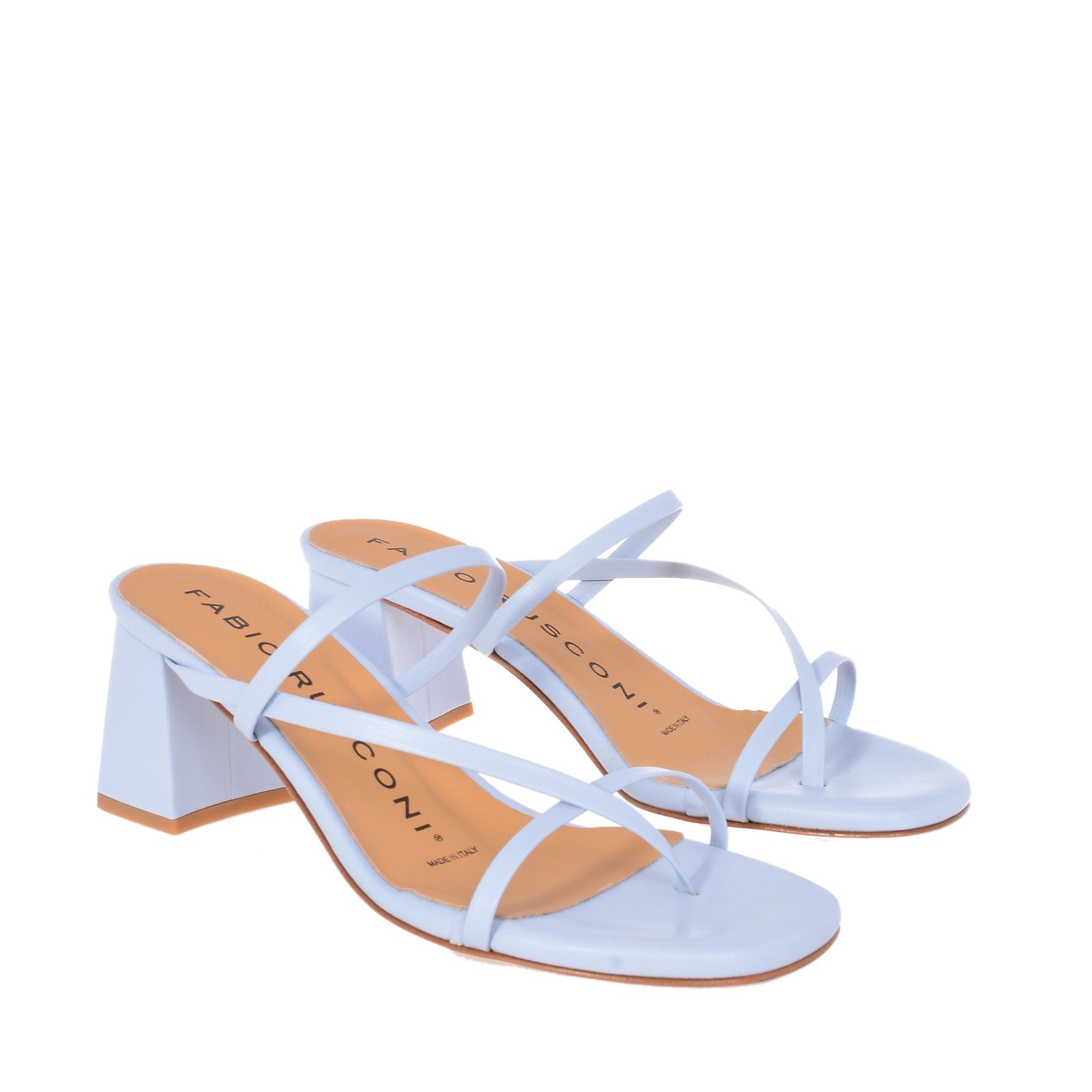 Nature Sky Blue Leather Sandals NUVOLA6983 - 2