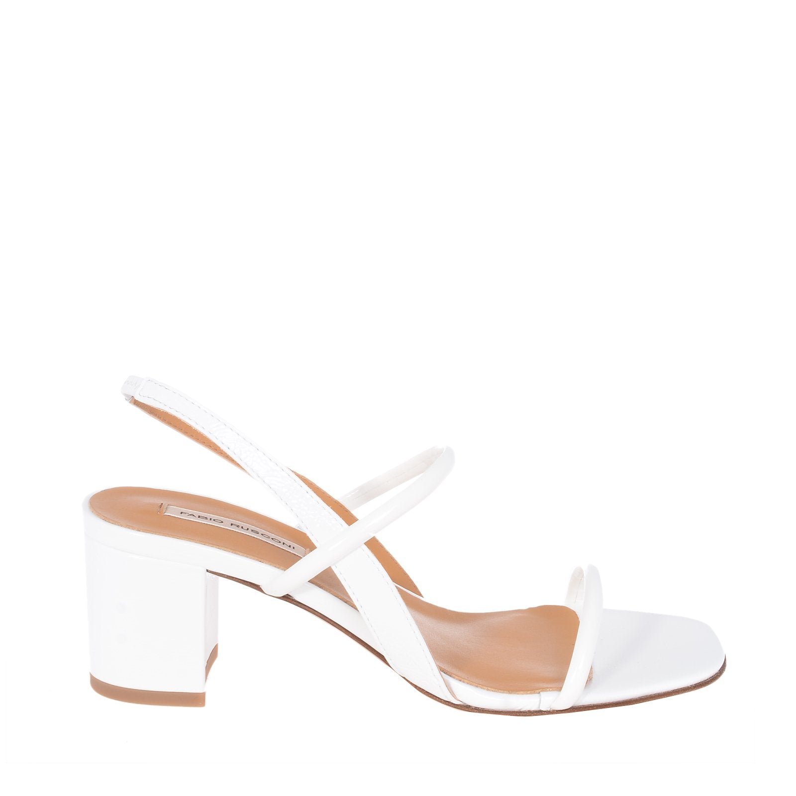 Iside White Naplack Leather Sandals BIANCO0100 - 1