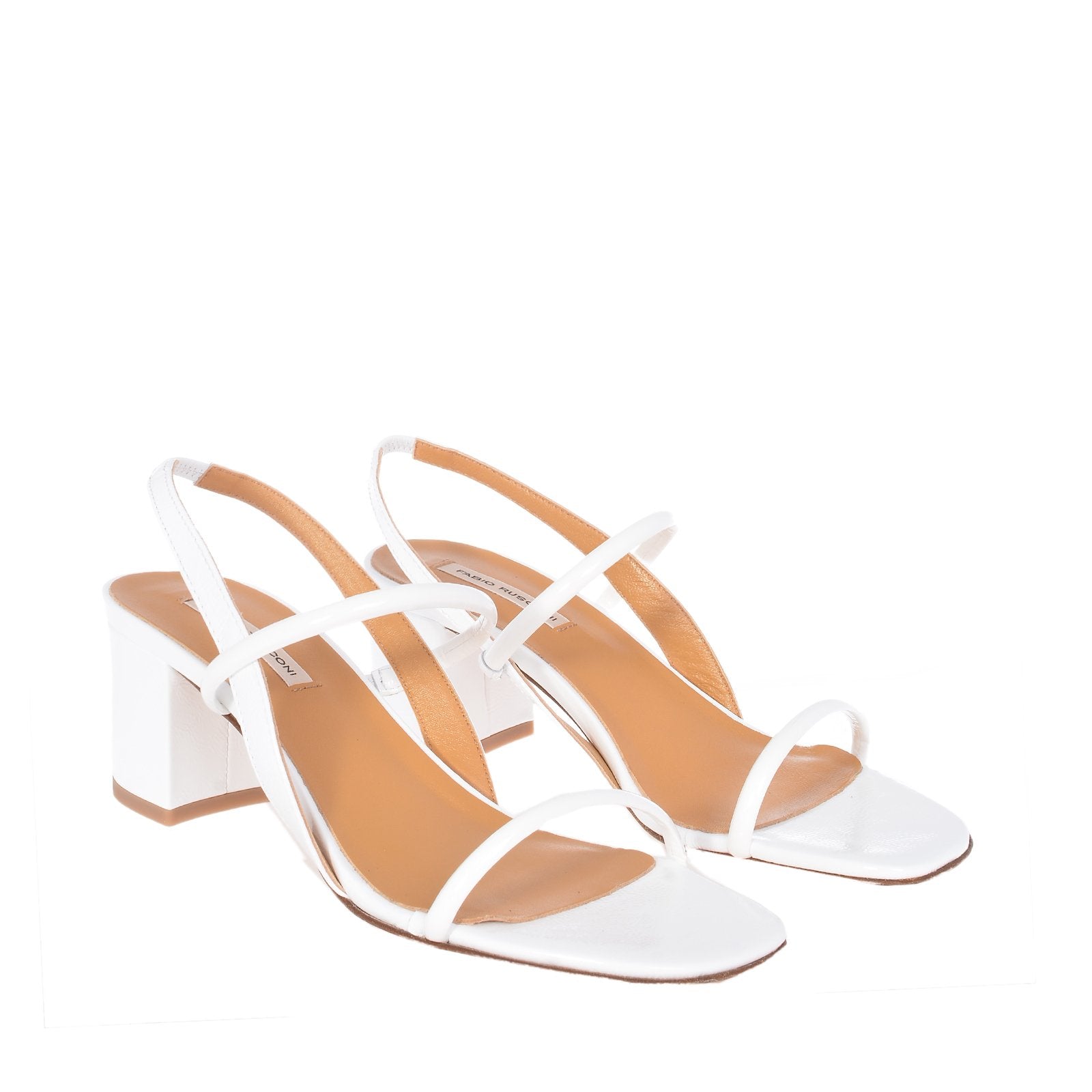 Iside White Naplack Leather Sandals BIANCO0100 - 3