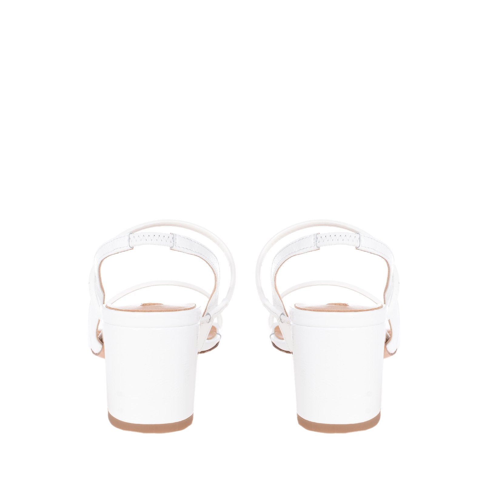 Iside White Naplack Leather Sandals BIANCO0100 - 6