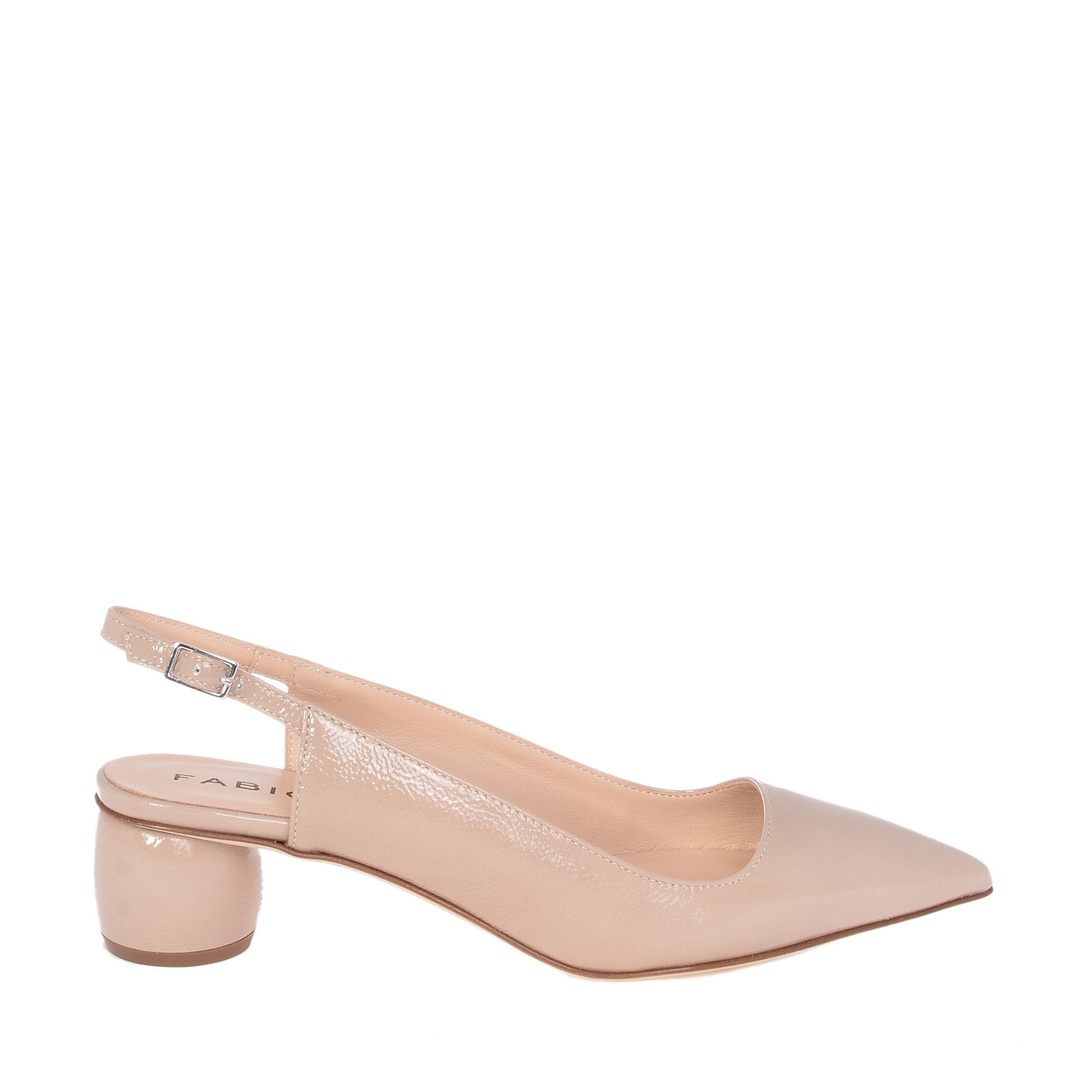 Naplak Leather Slingback Shoes In Nude Heels NUDE2382 - 1