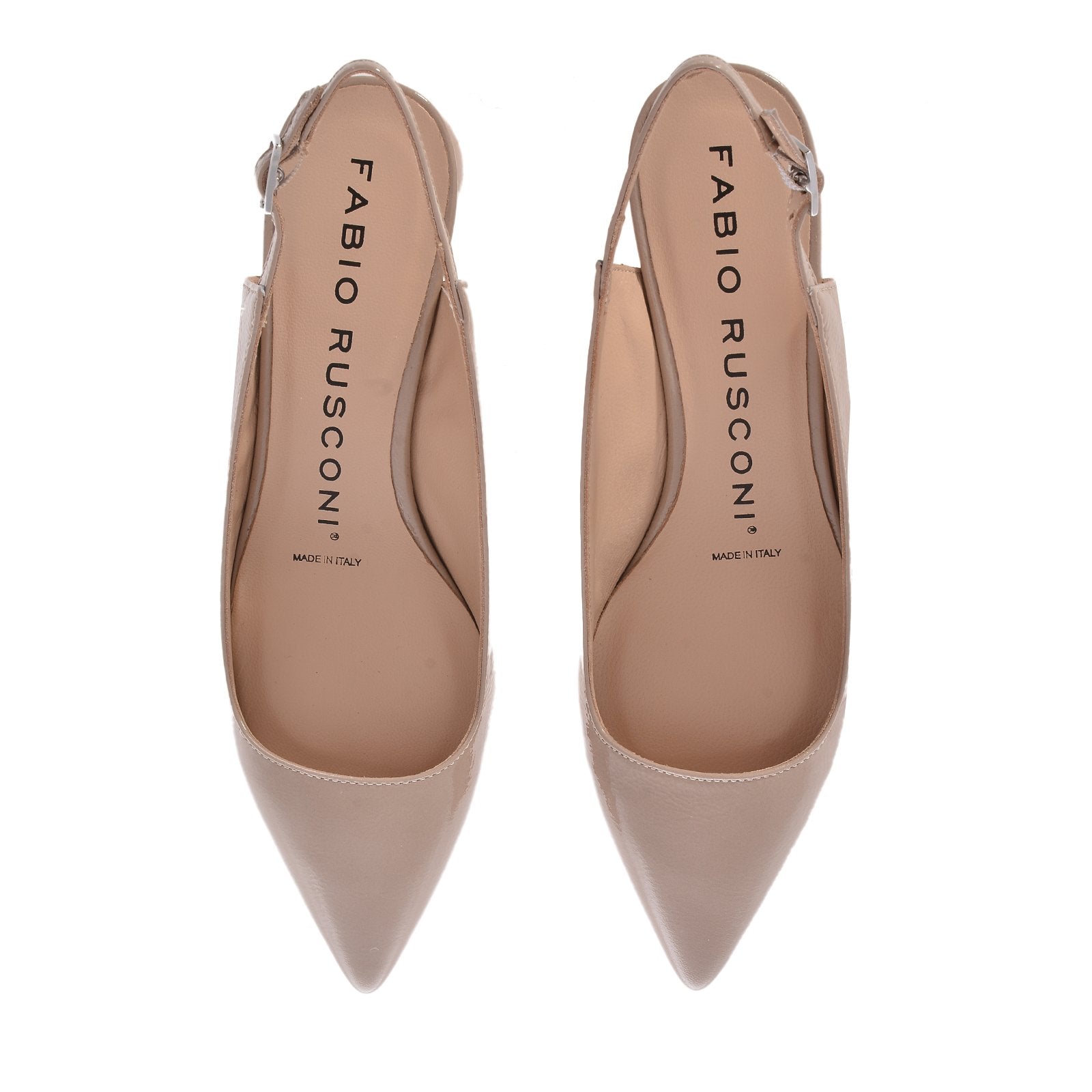 Naplak Leather Slingback Shoes In Nude Heels NUDE2382 - 4
