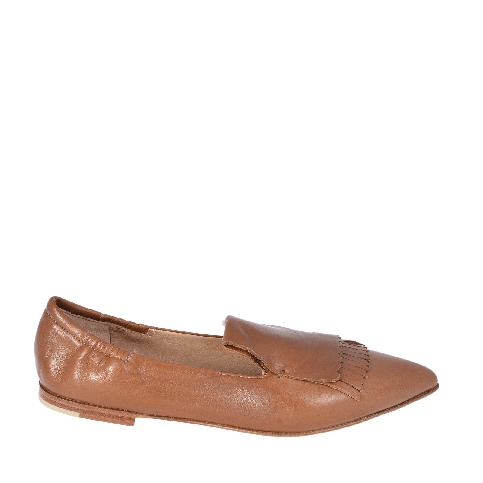 Grace Caramel Leather Loafers Flats 1744B-CARAMEL - 1