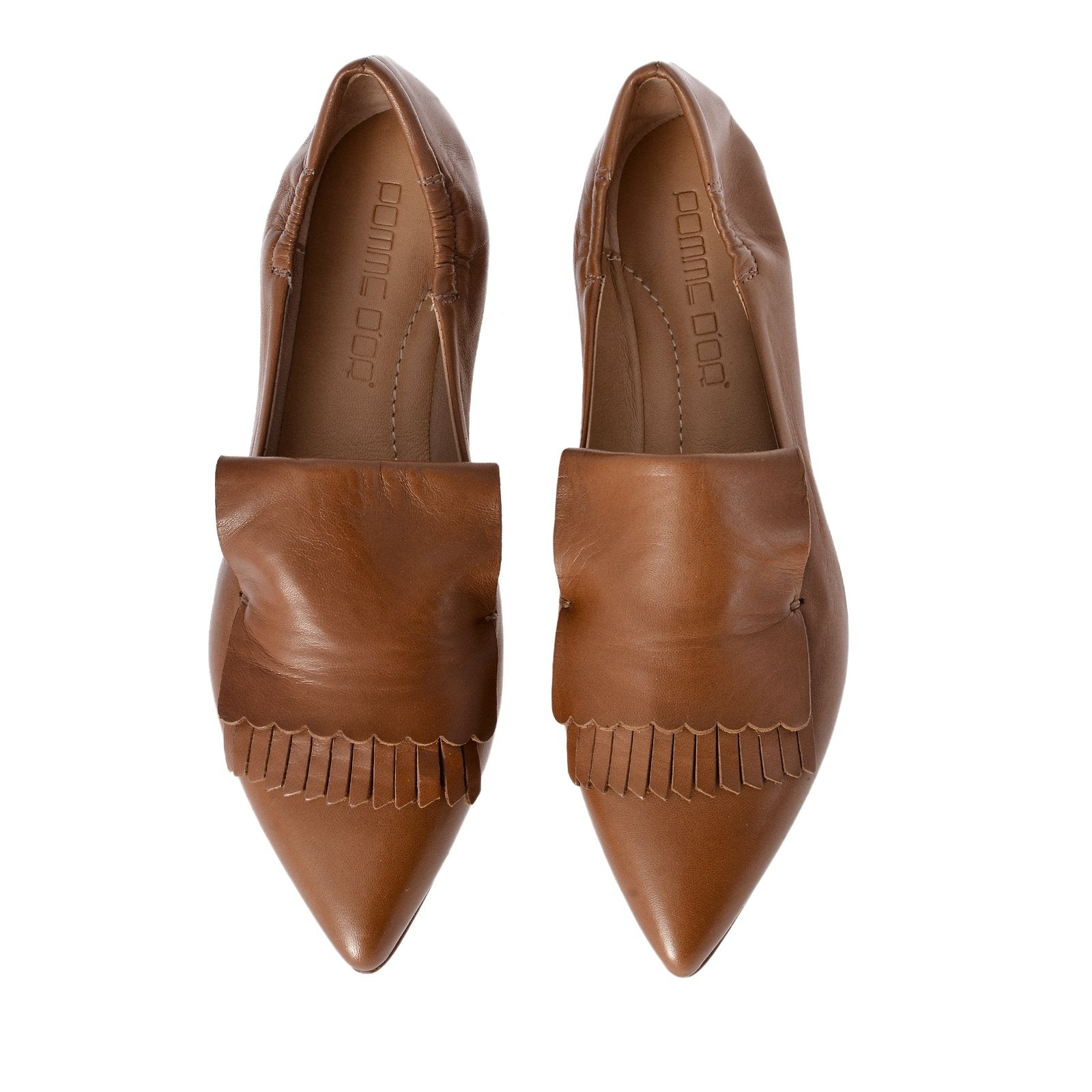 Grace Caramel Leather Loafers Flats 1744B-CARAMEL - 3