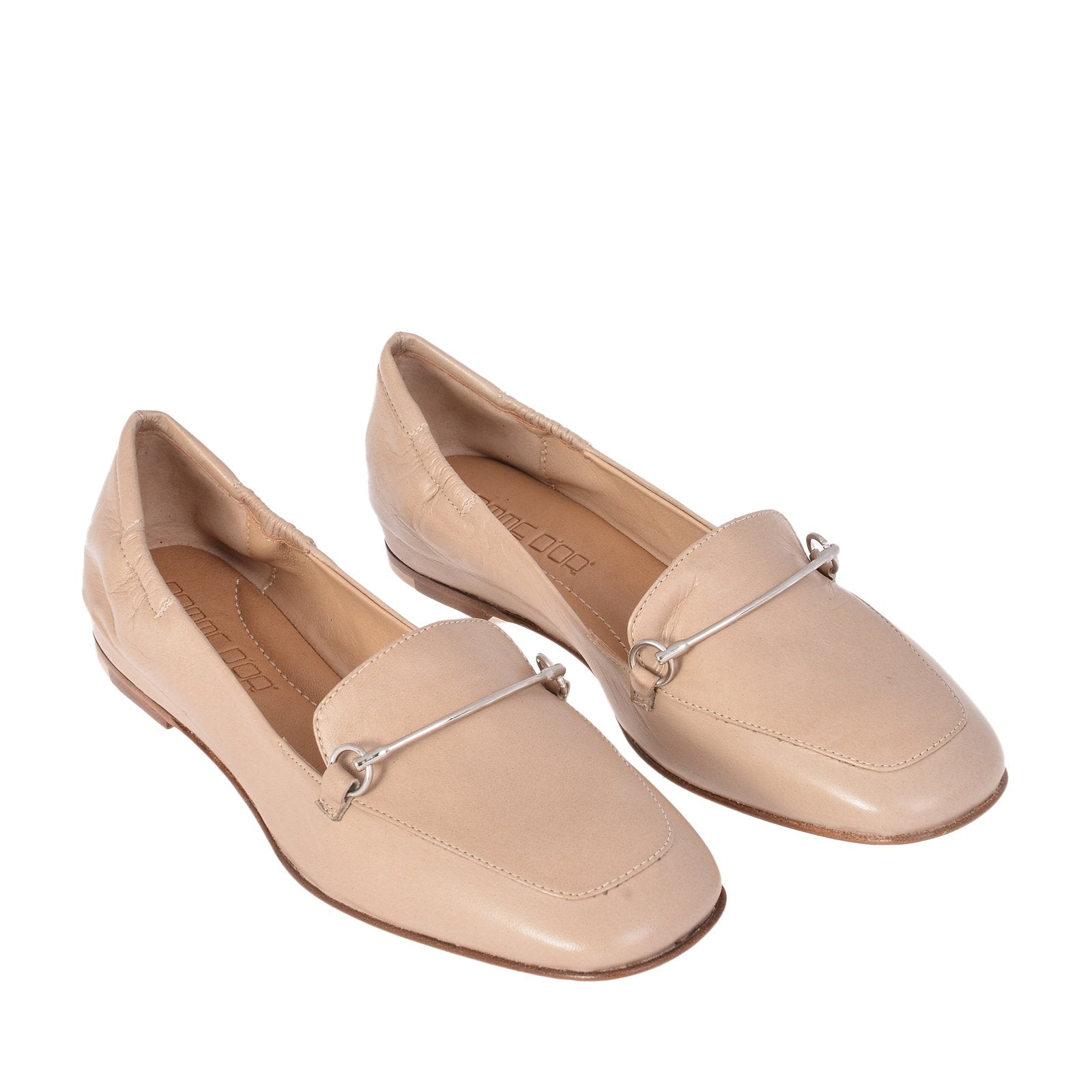 Lena Nude Leather Loafers Flats 1144NUDE - 3