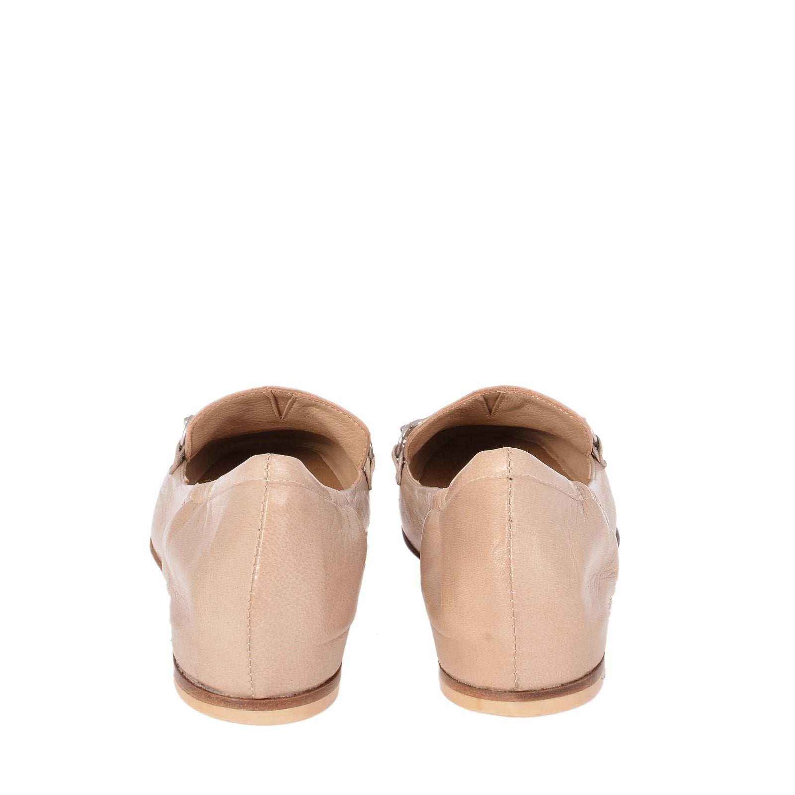 Lena Nude Leather Loafers Flats 1144NUDE - 6