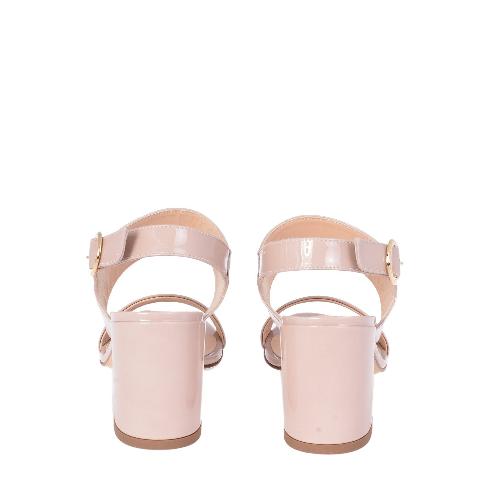 Chunky Wide String Low Heeled Sandals In Beige 9497A - 4