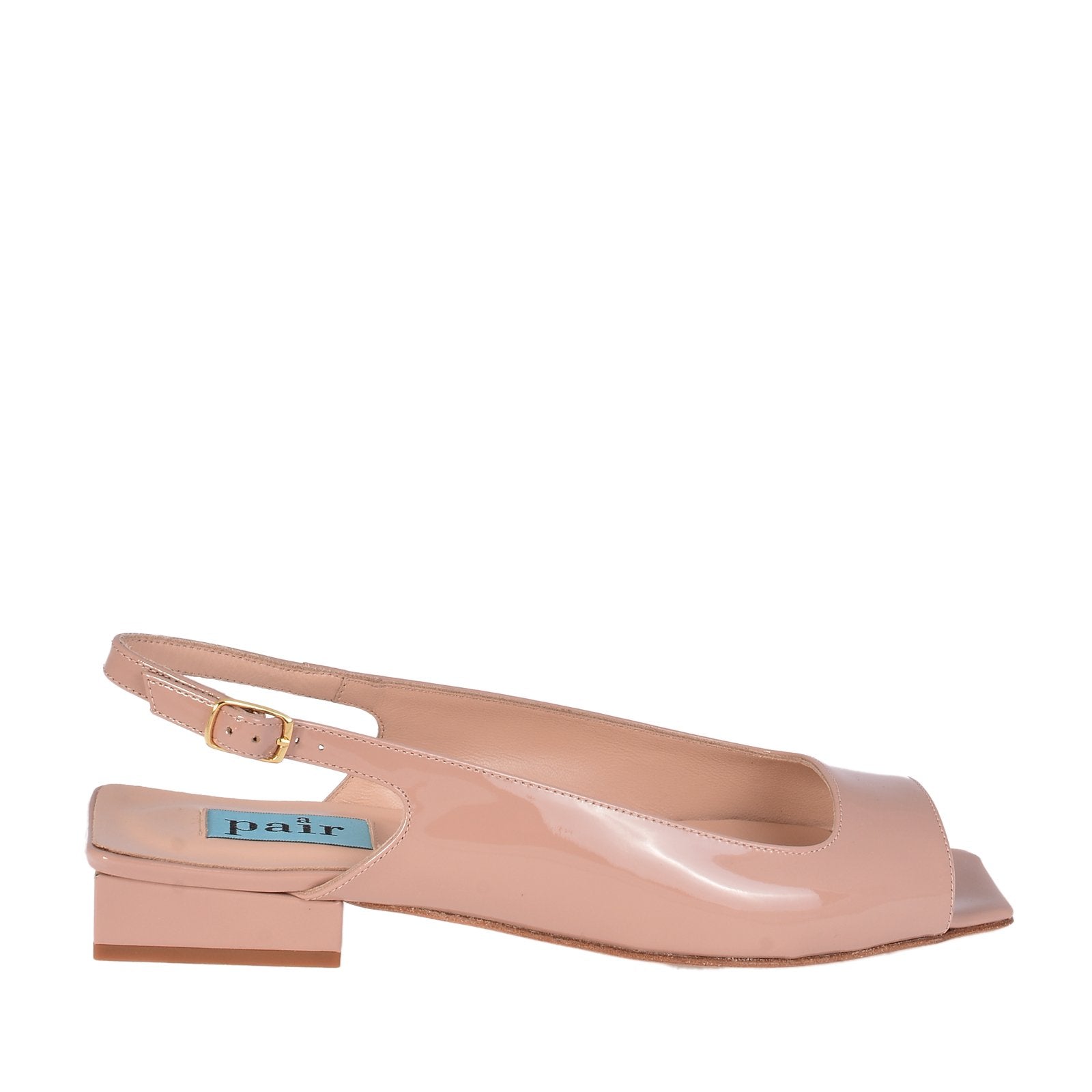 Flat Square Beige Sling Back Shoes Flats MI/14 - 1