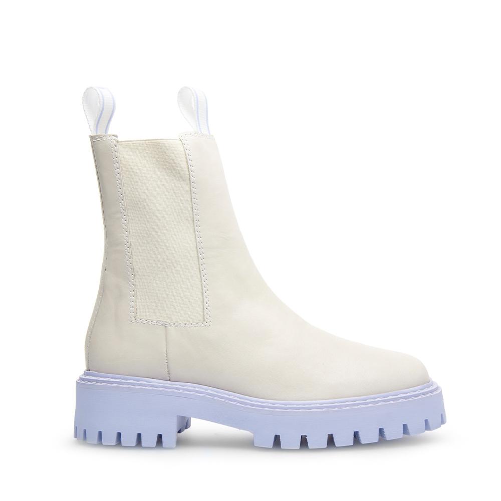 Daze Off White Leather Chelsea Boots LAST1502 - 1